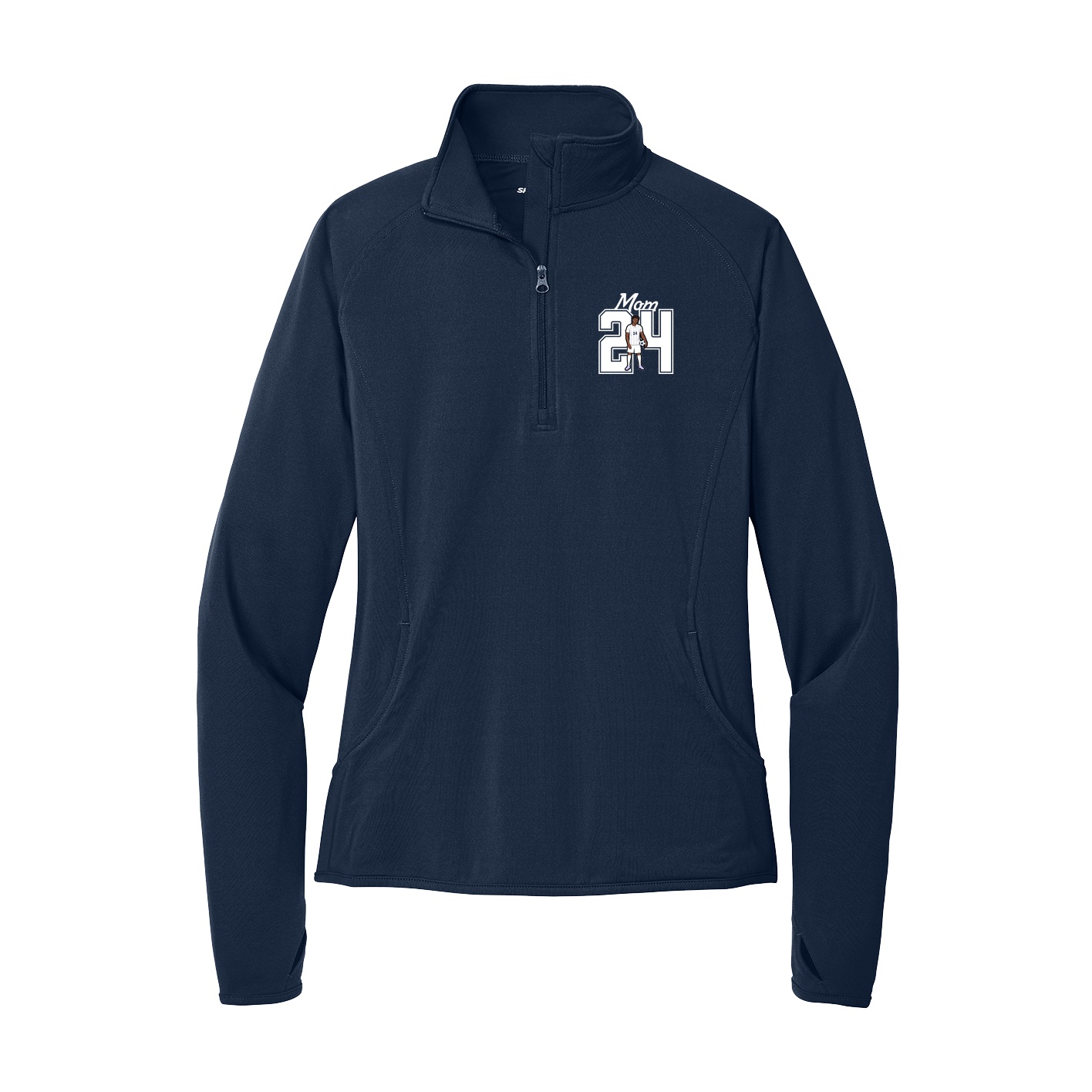 Women's Q-Zip Pullover — Mothers Day Shirsey in Navy