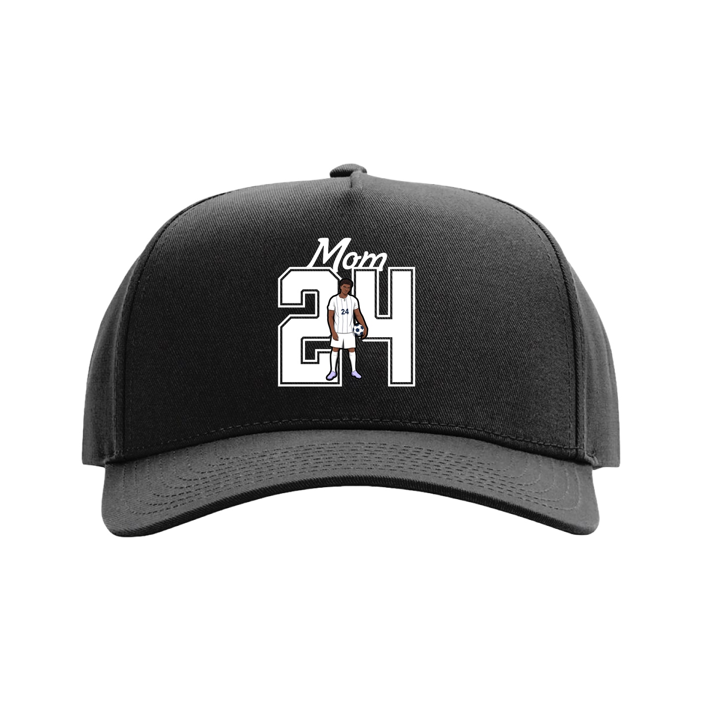 Full Fabric Five-Panel Champ Cap — Mothers Day Shirsey in Black
