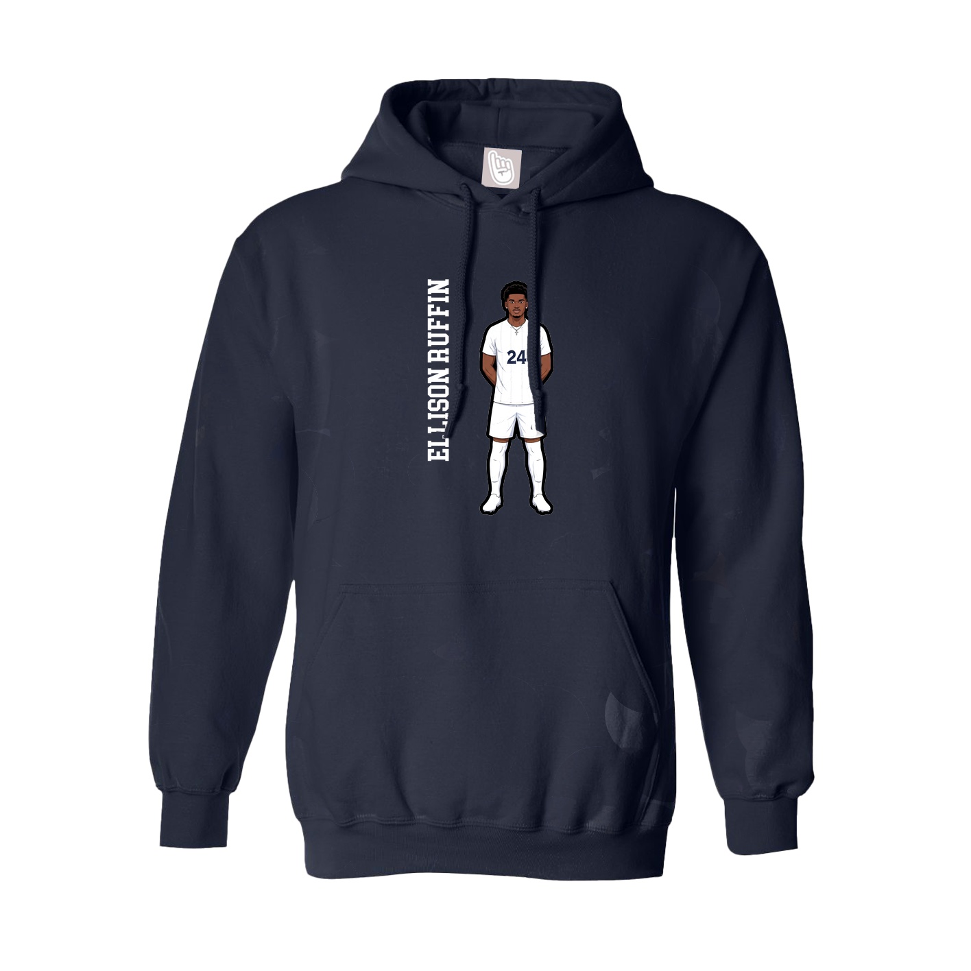 Youth Hoodie — Name Vertical in Navy