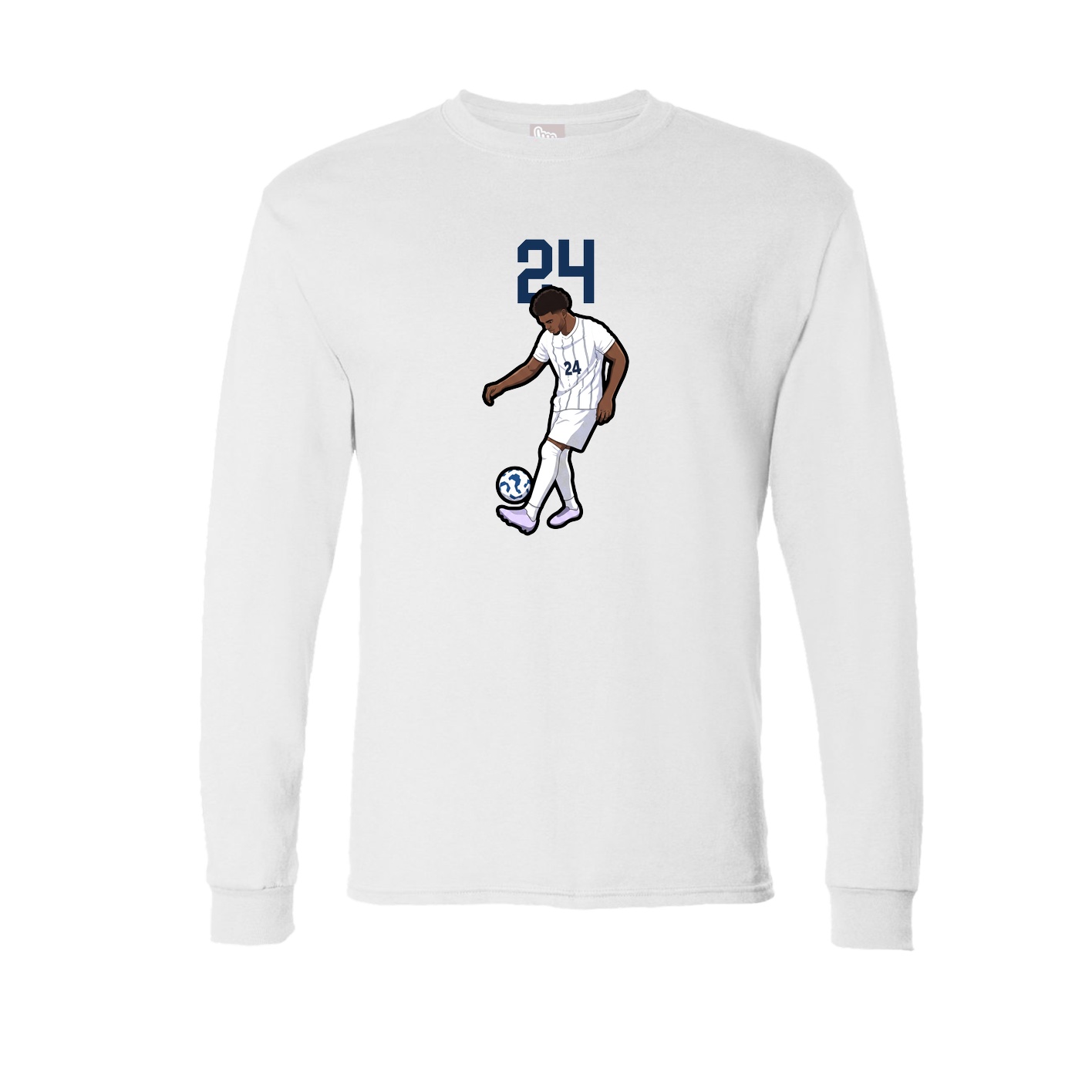 Long Sleeve Tee — Number Top in White