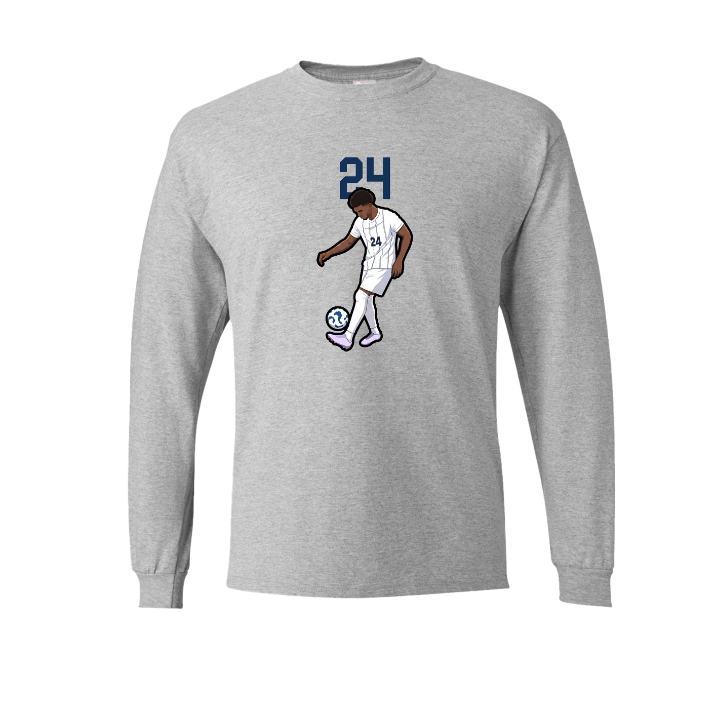 Long Sleeve Tee — Number Top in Grey