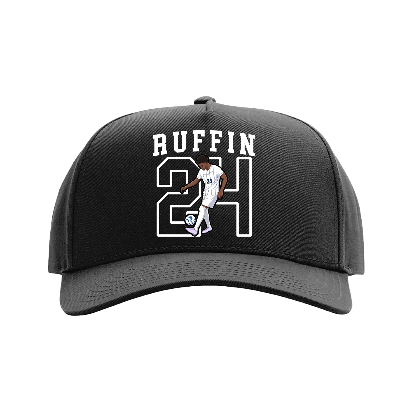 Full Fabric Five-Panel Champ Cap — Shirsey in Black