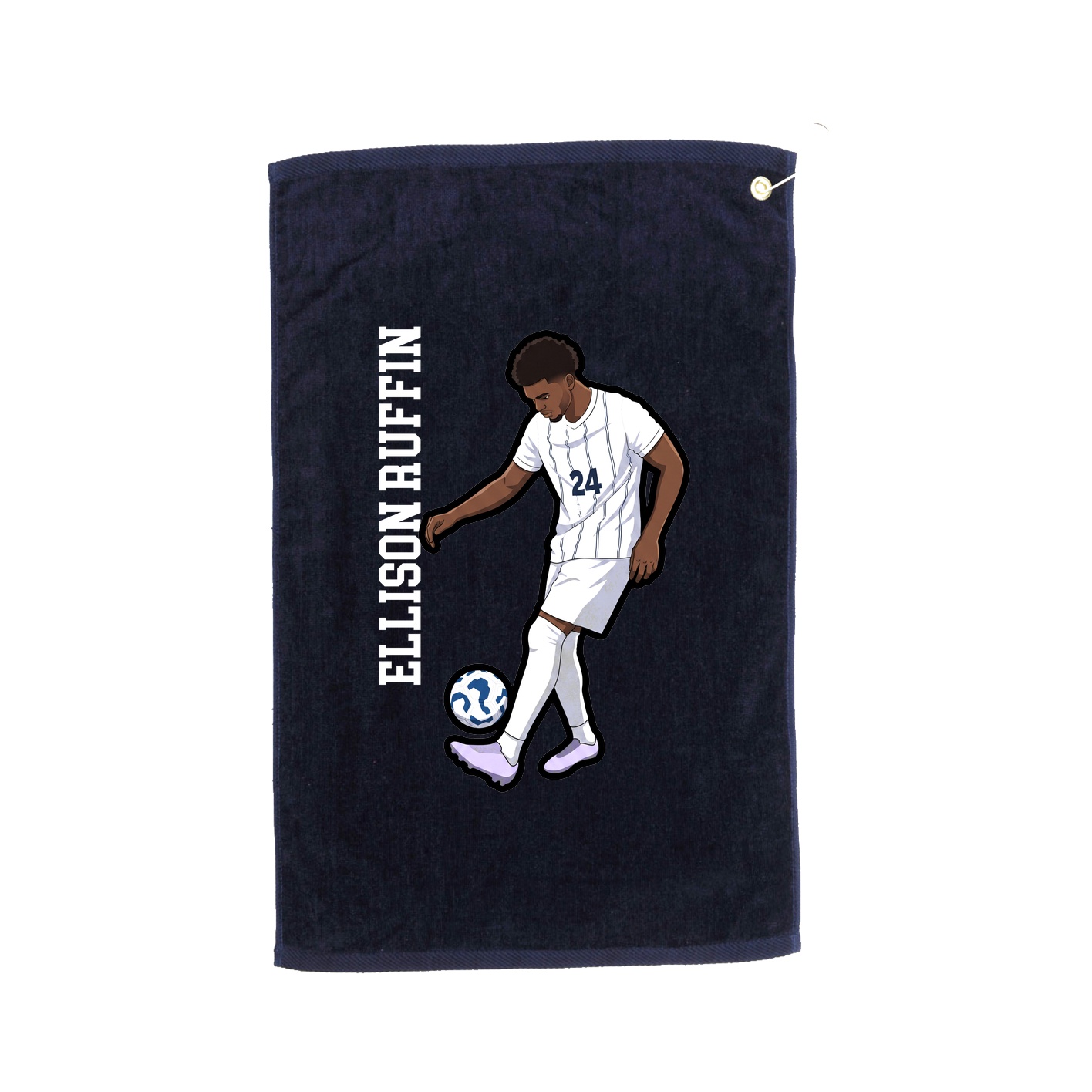 Golf Towel — Name Vertical in Navy