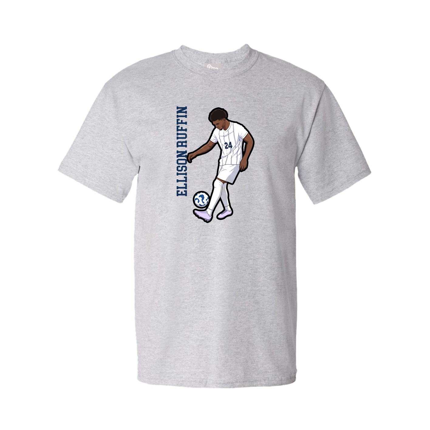 Youth Tee — Name Vertical in Grey