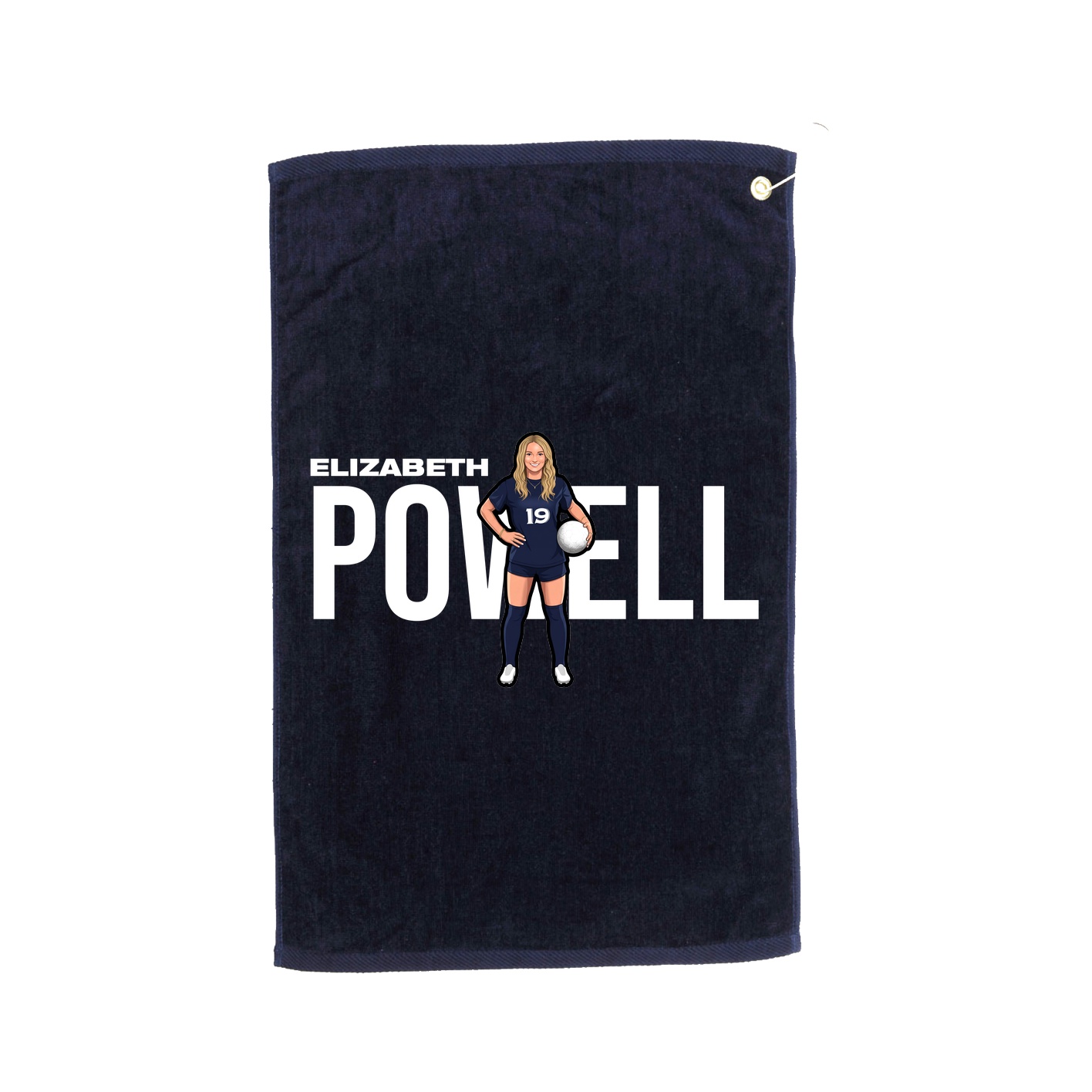 Golf Towel — Player Name in Navy