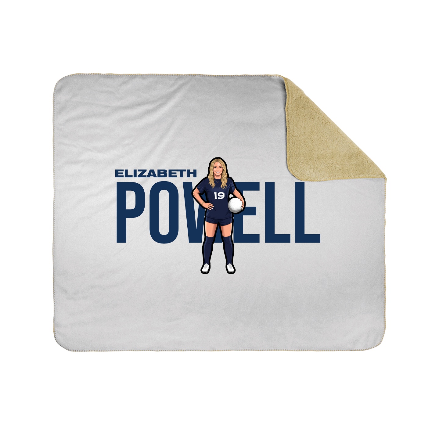 Throw Blanket — Player Name in White