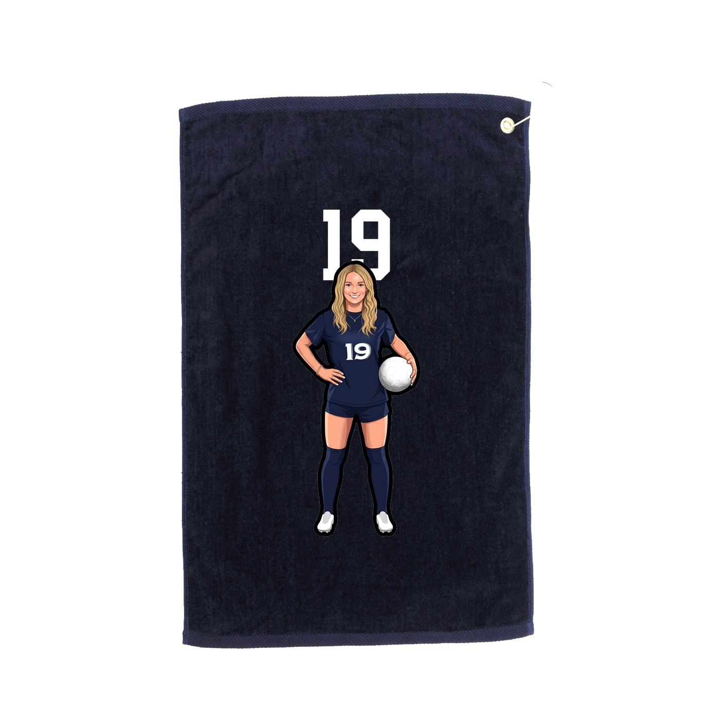 Golf Towel — Number Top in Navy