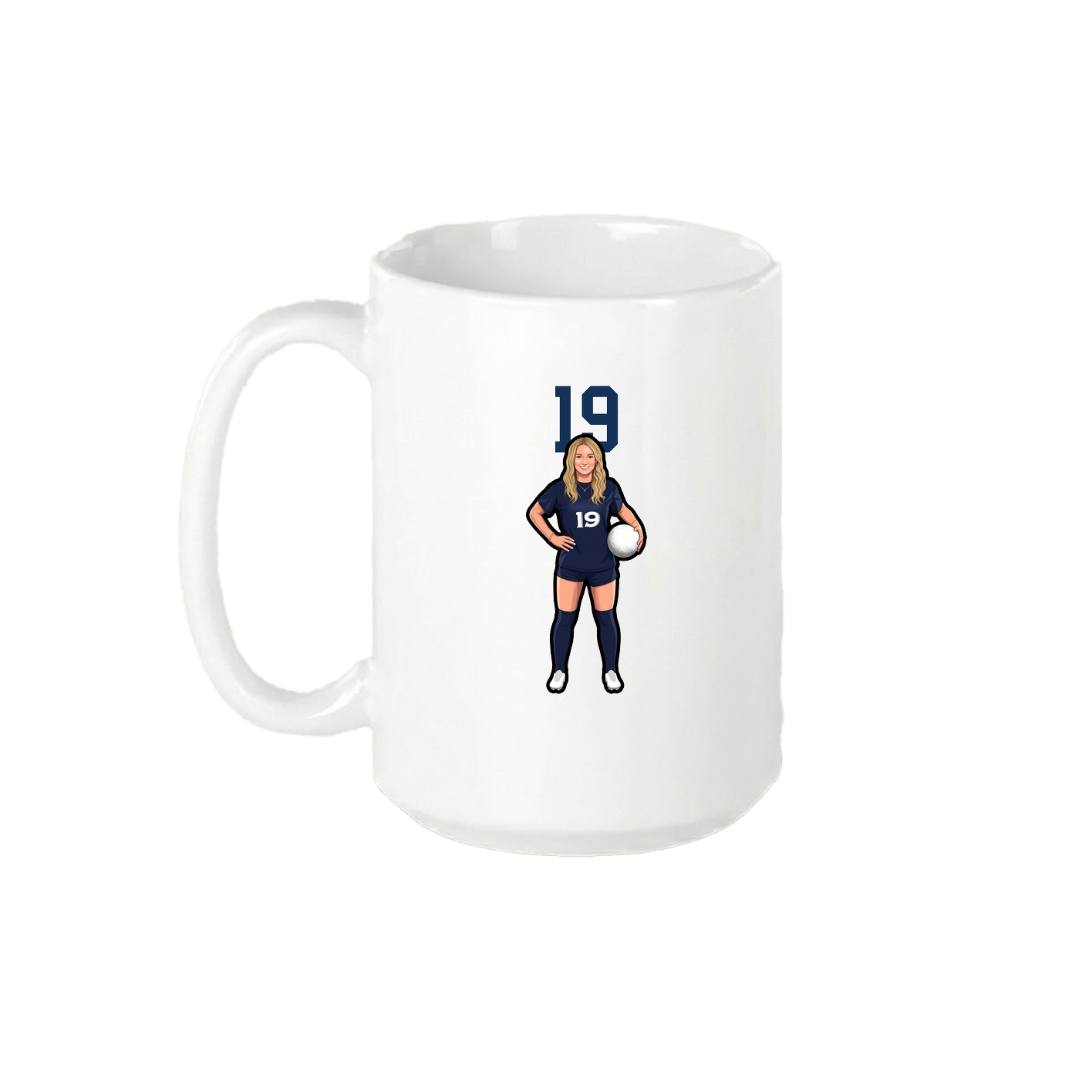 15oz Coffee Mug — Number Top in White