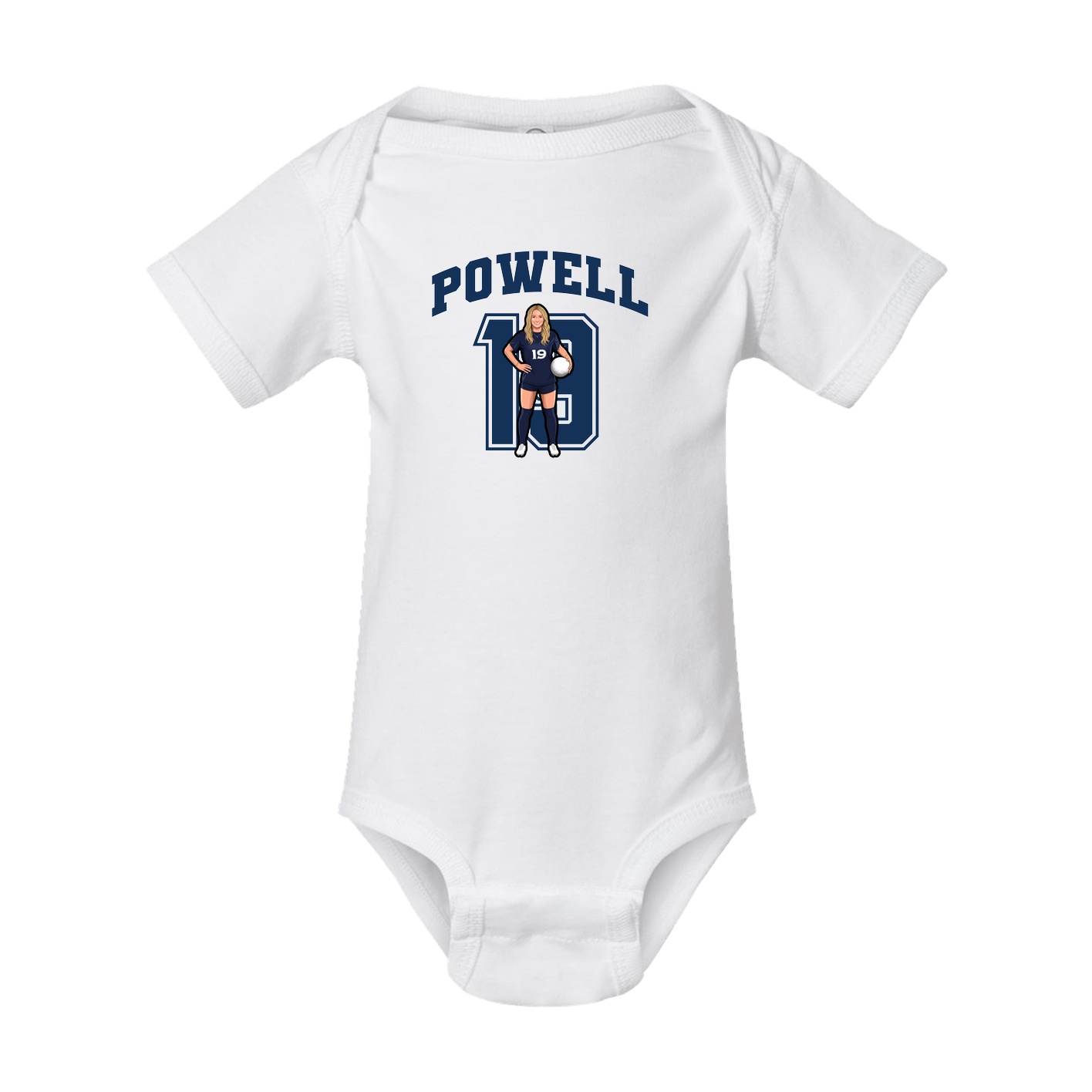Baby Onesie — Number in White
