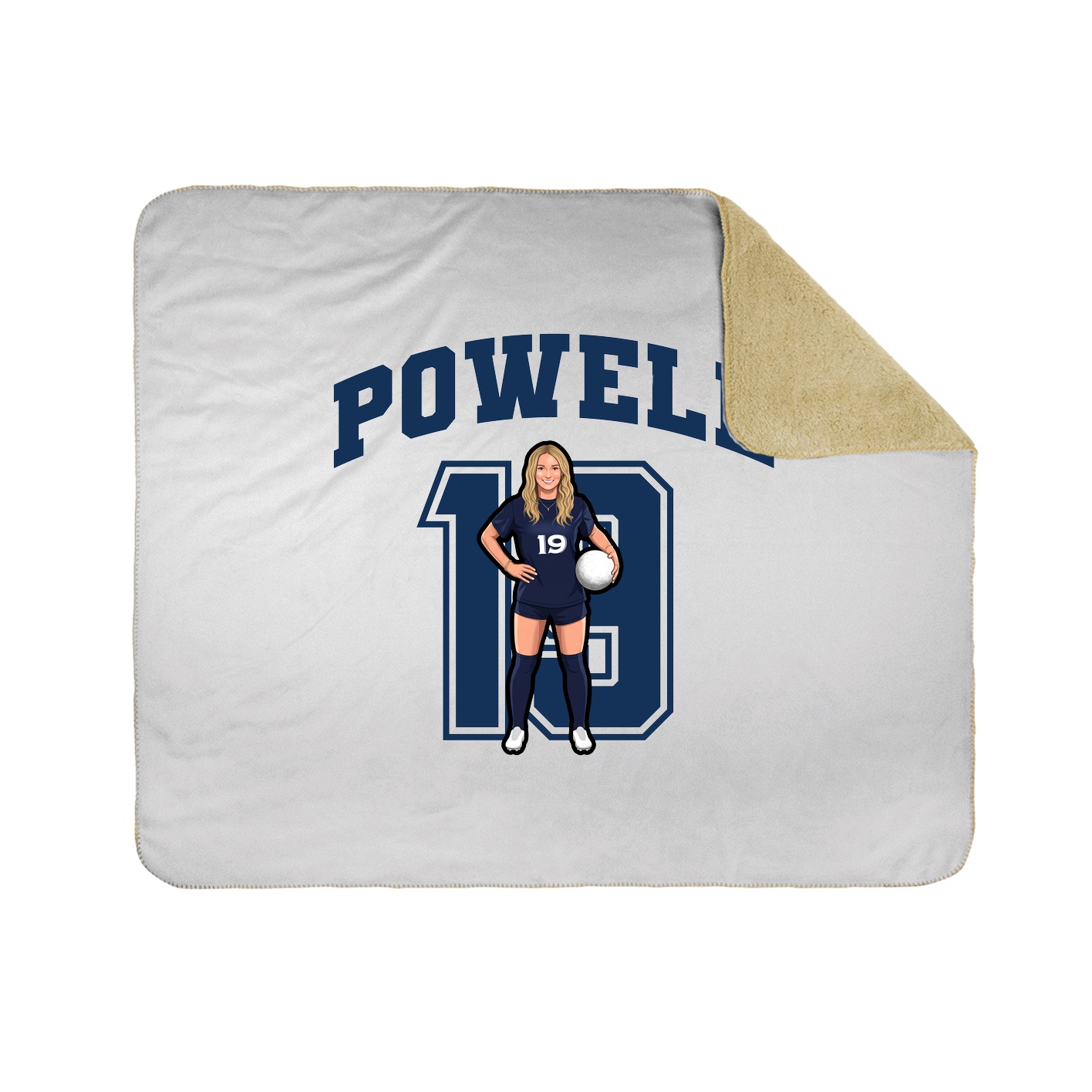 Throw Blanket — Number in White