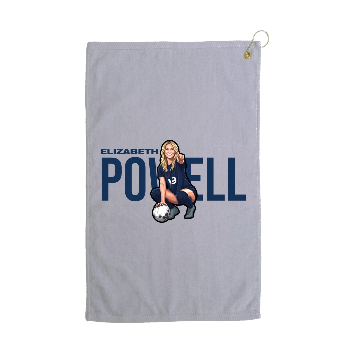 Golf Towel — Player Name in Grey