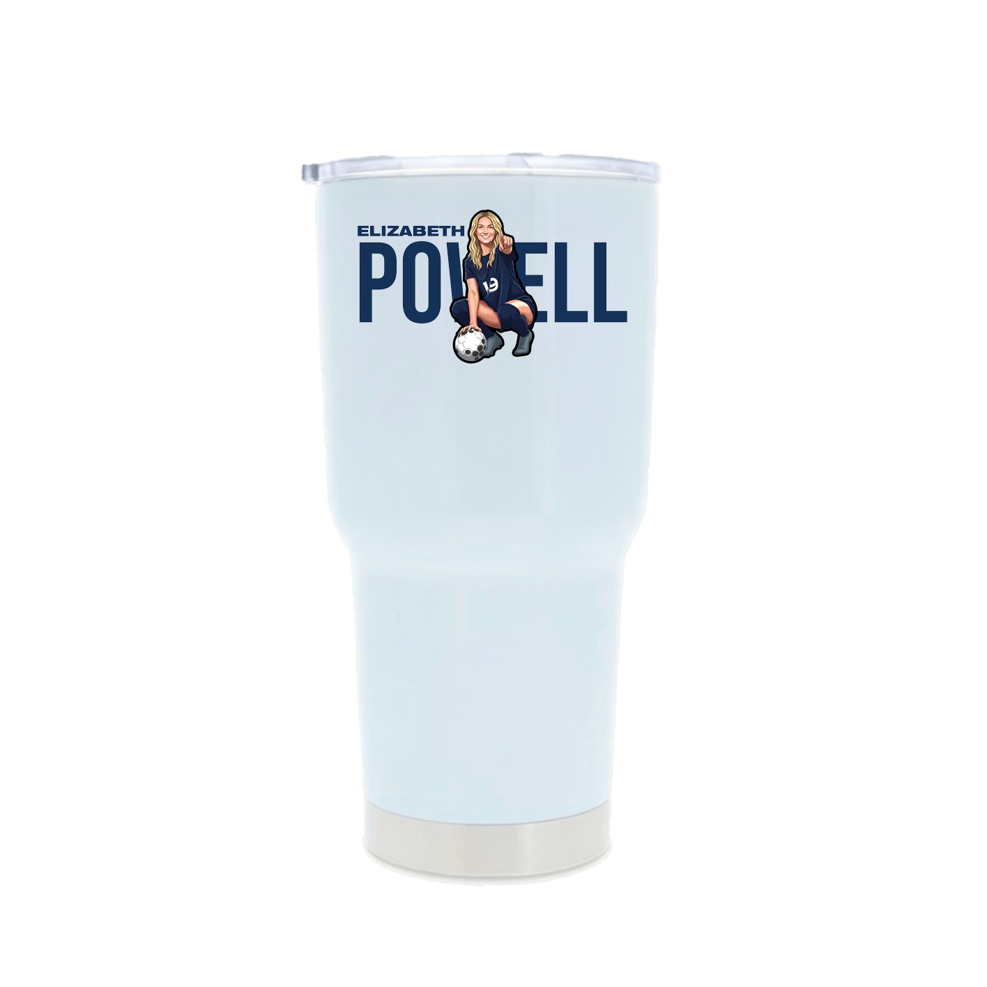 30oz Stainless Steel Tumbler — Player Name in White