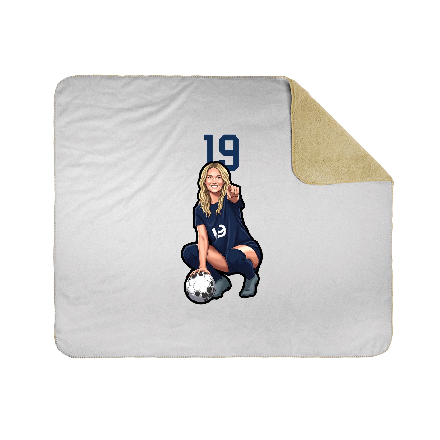 Throw Blanket — Number Top in White