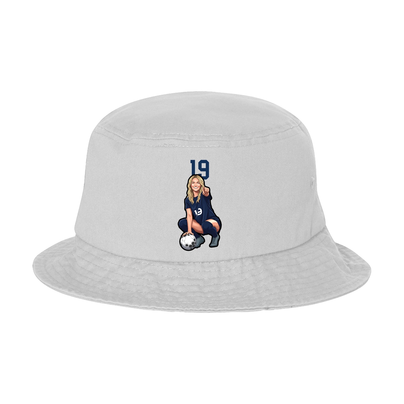 Bucket Cap — Number Top in White