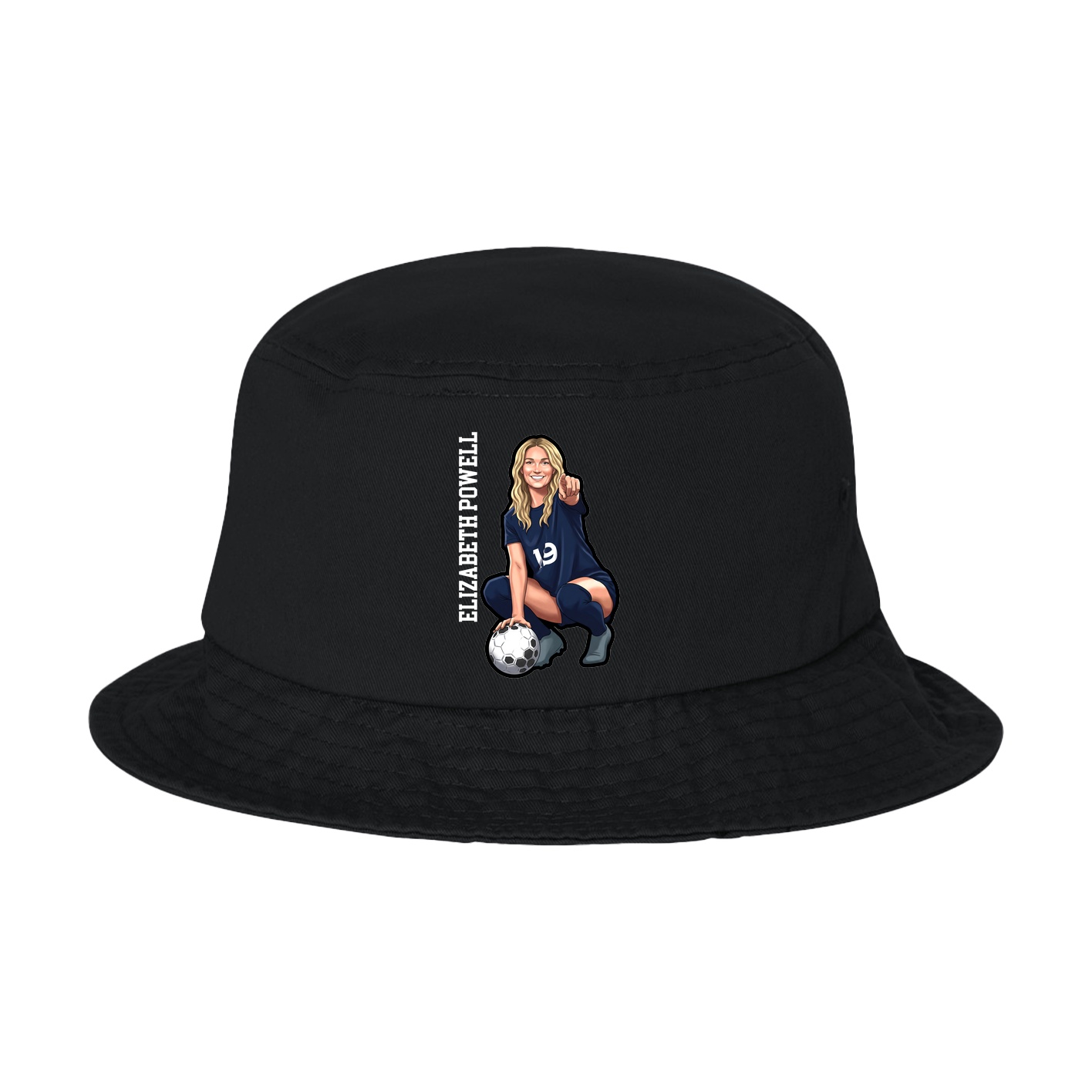 Bucket Cap — Name Vertical in Black