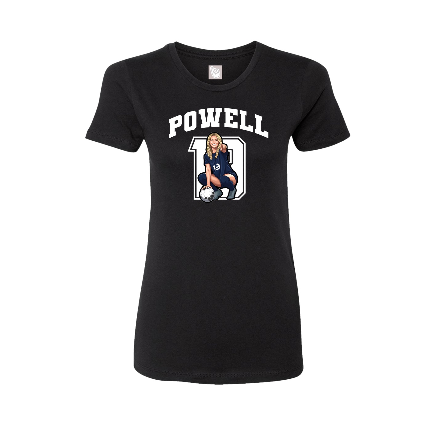 Fitted Women's Tee — Number in Black