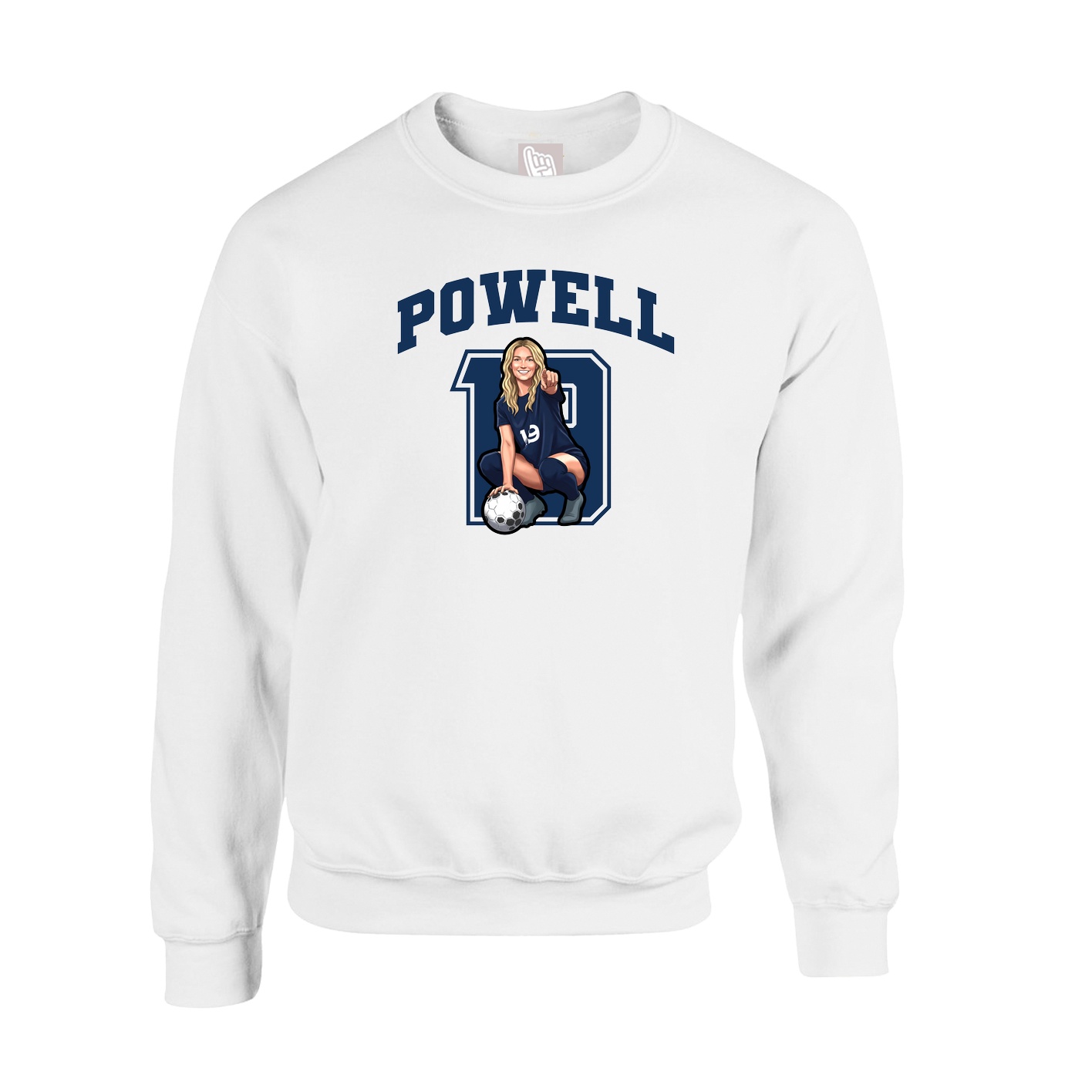 Fleece Crew — Number in White