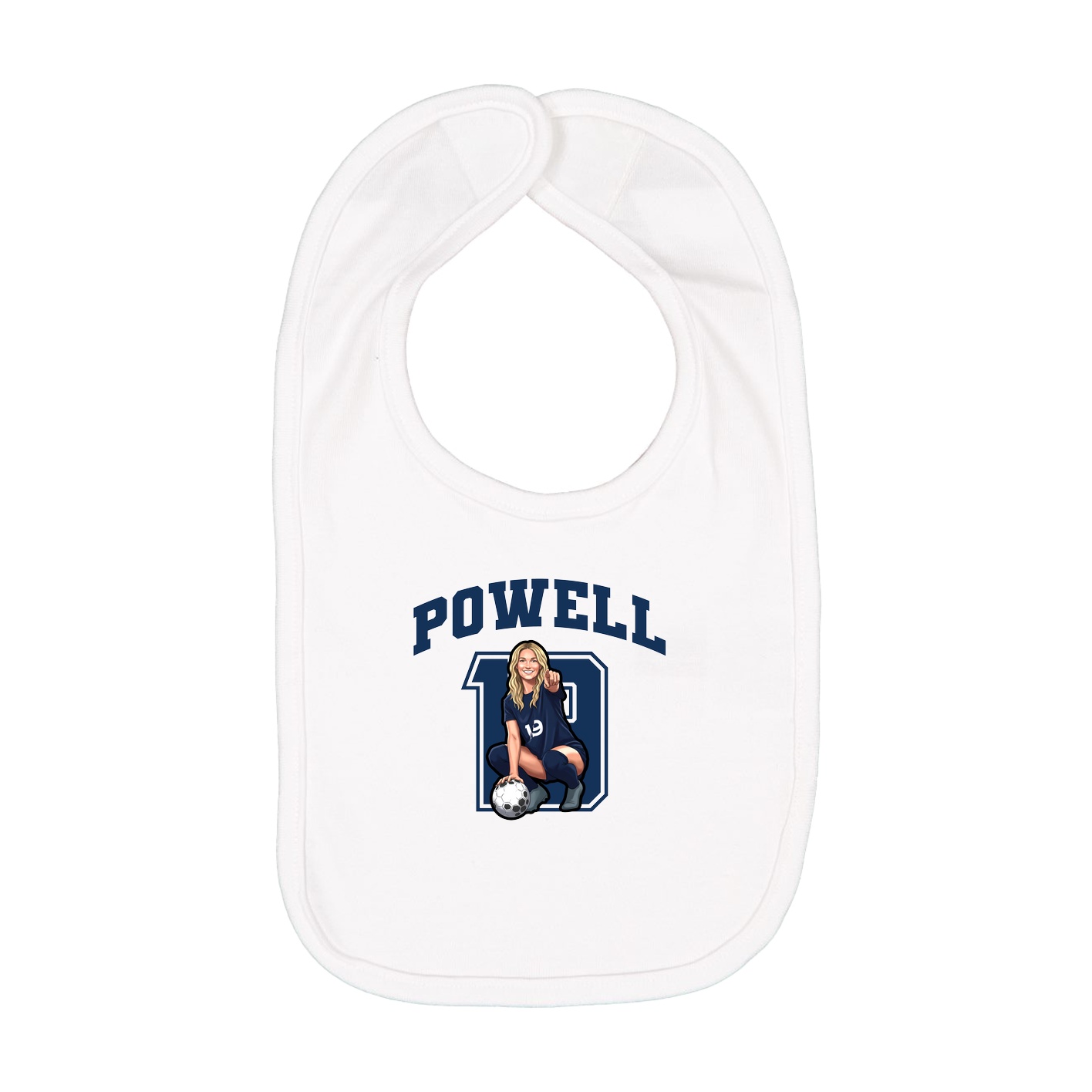 Infant Bib — Number in White