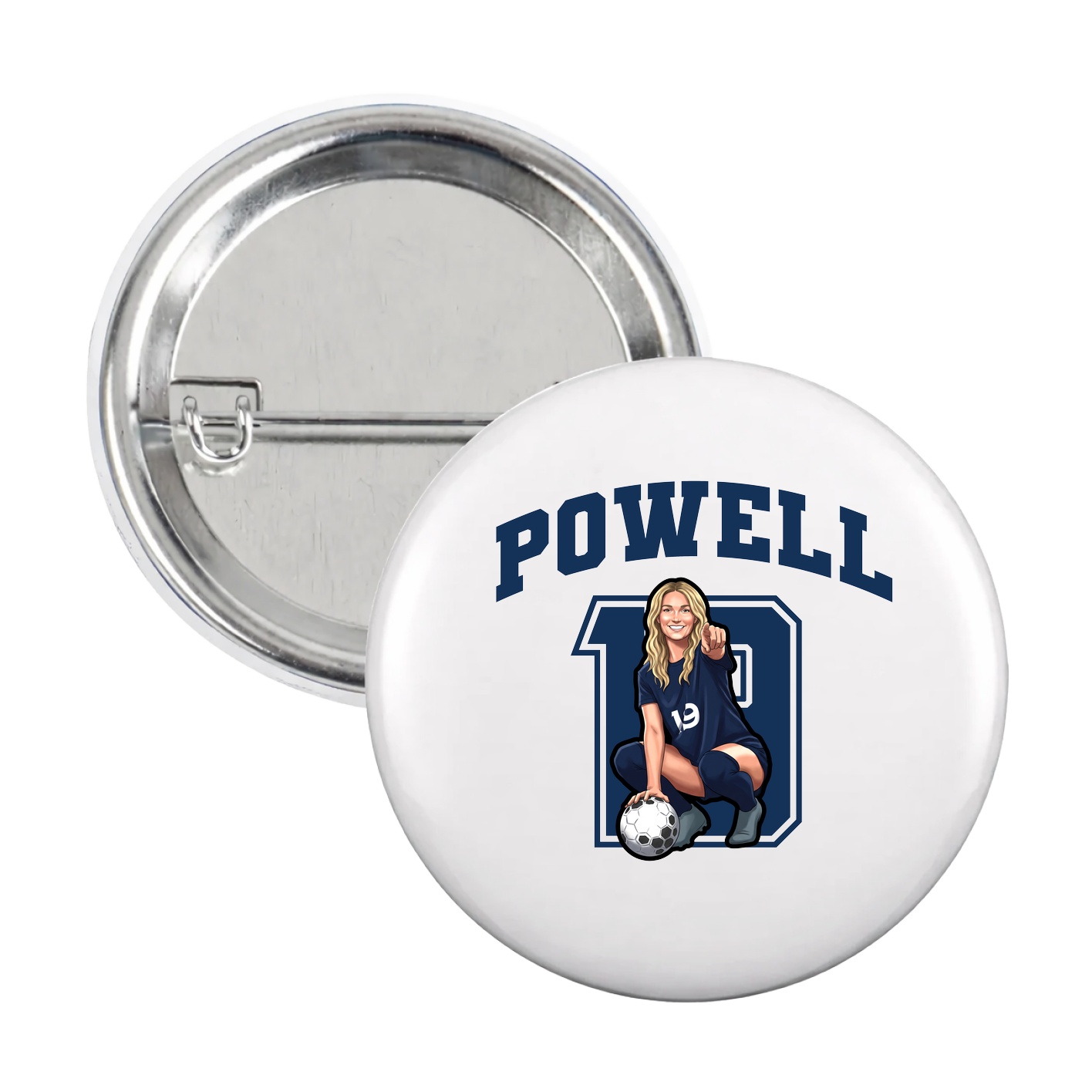 Game Day Button — Number in White