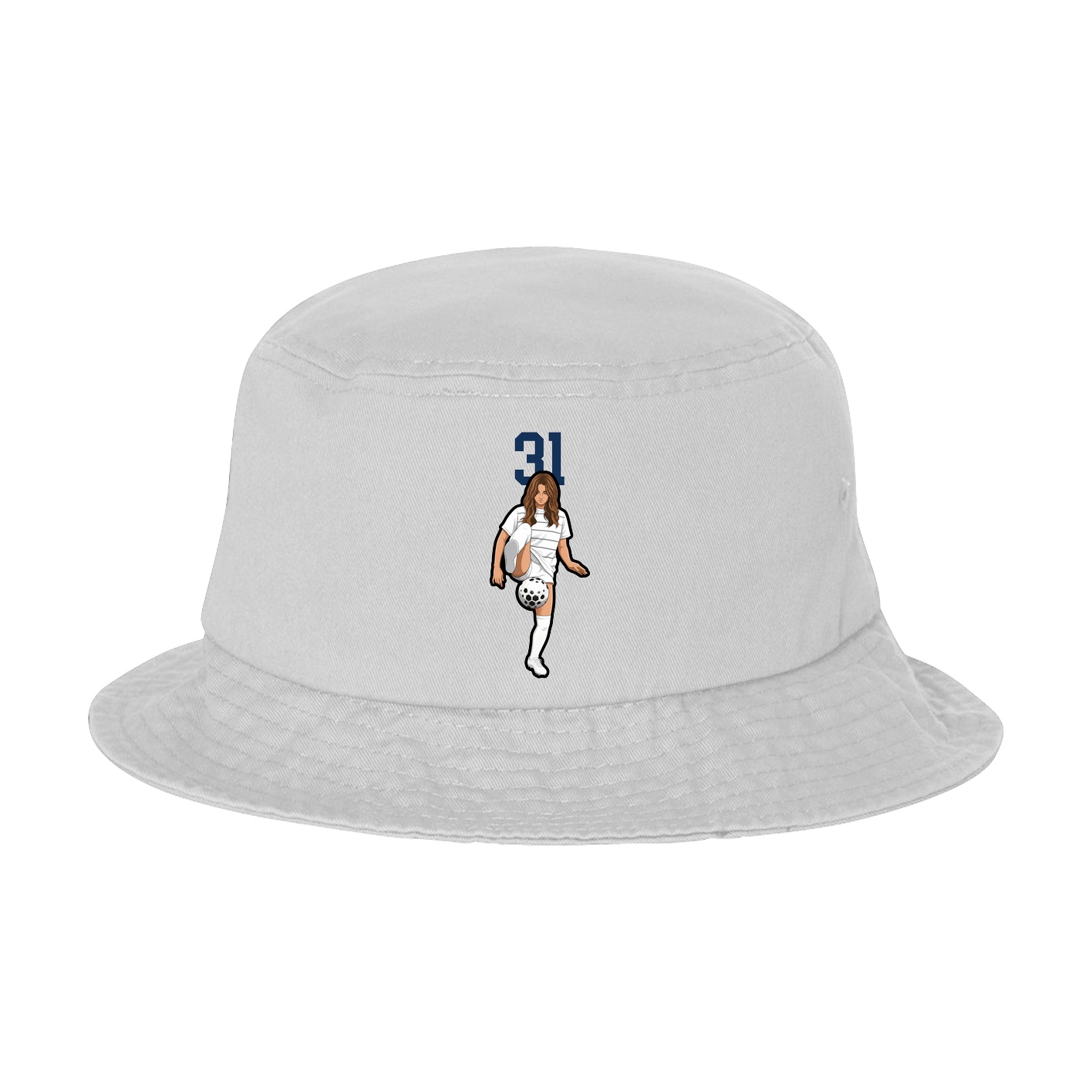 Bucket Cap — Number Top in White