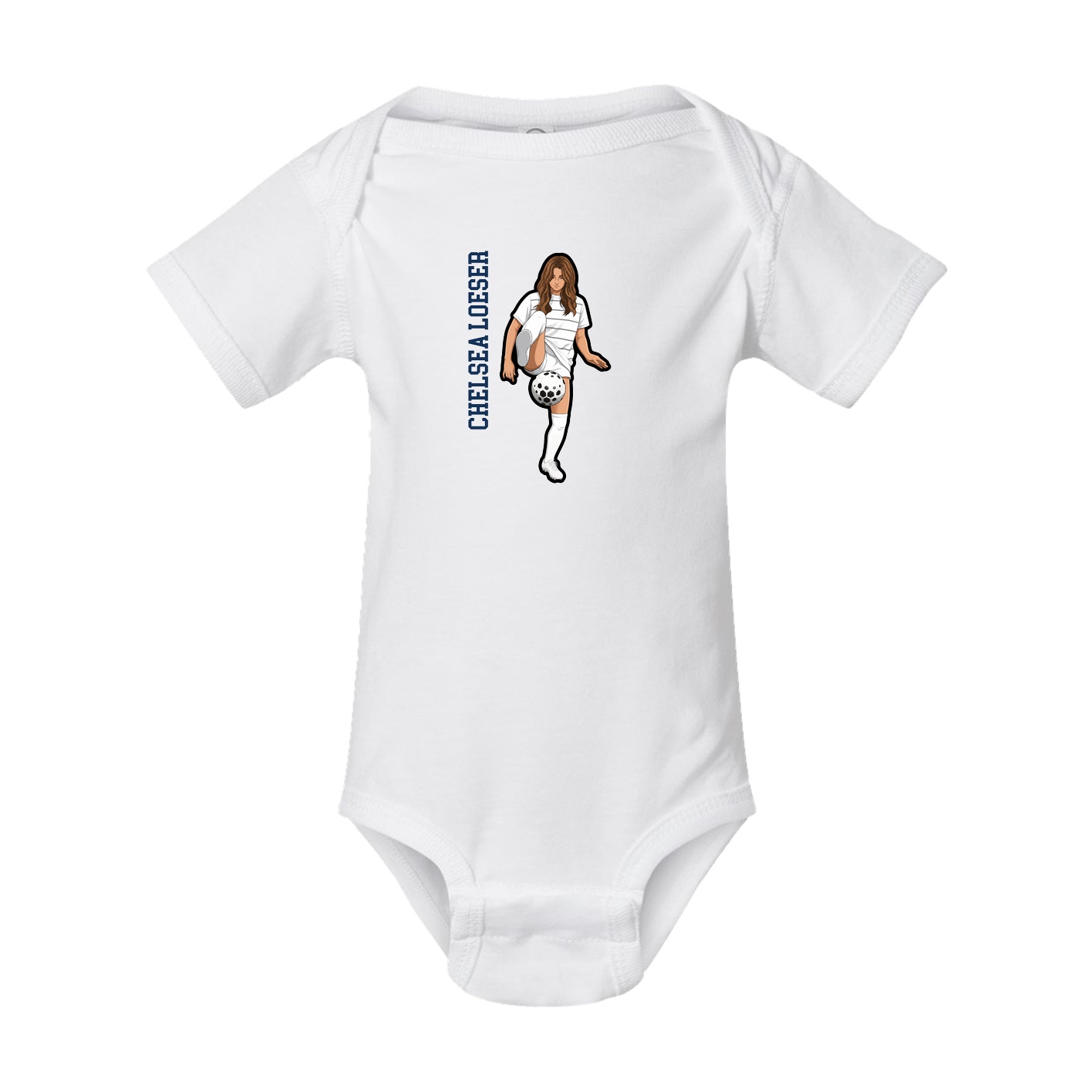Baby Onesie — Name Vertical in White