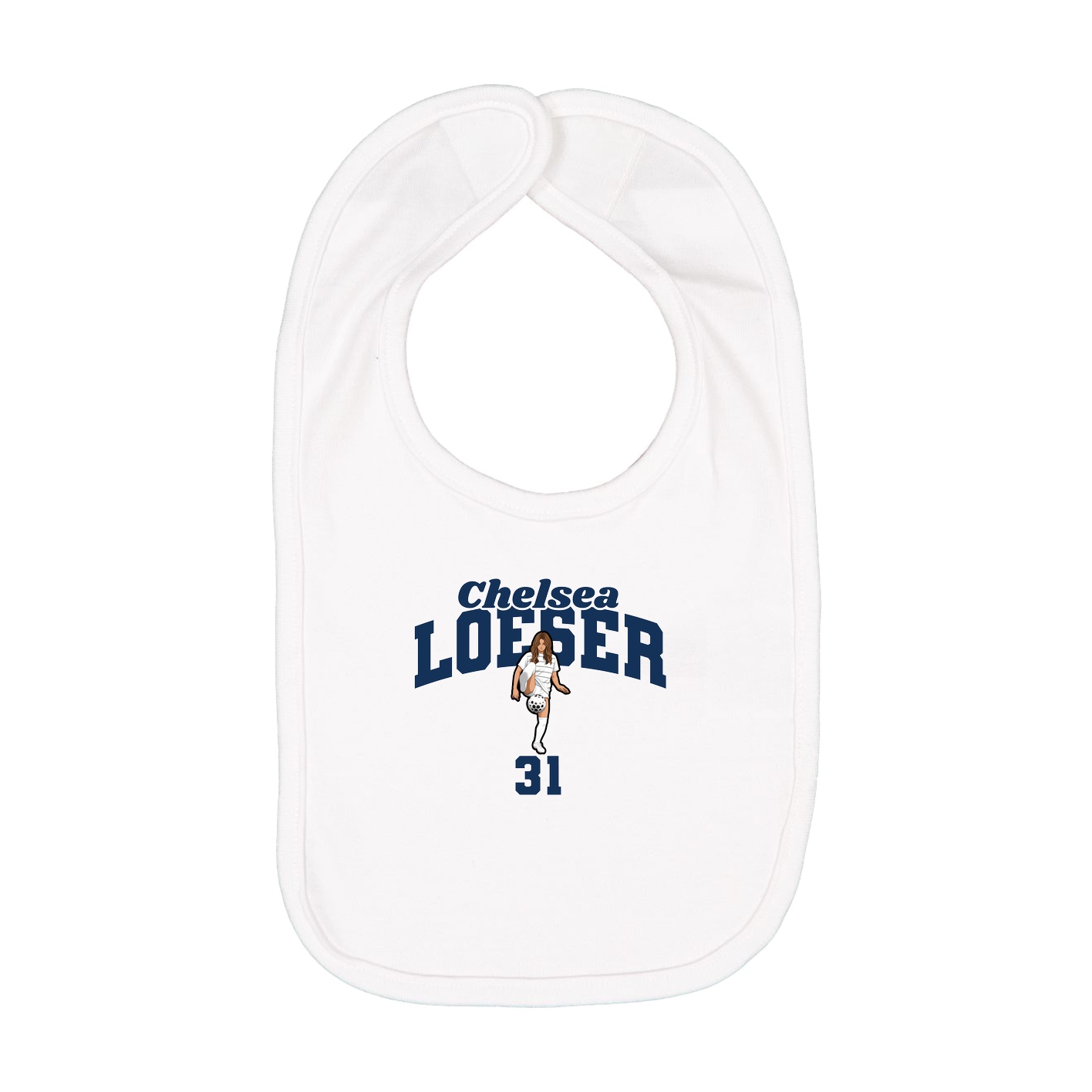 Infant Bib — Signature Arch in White