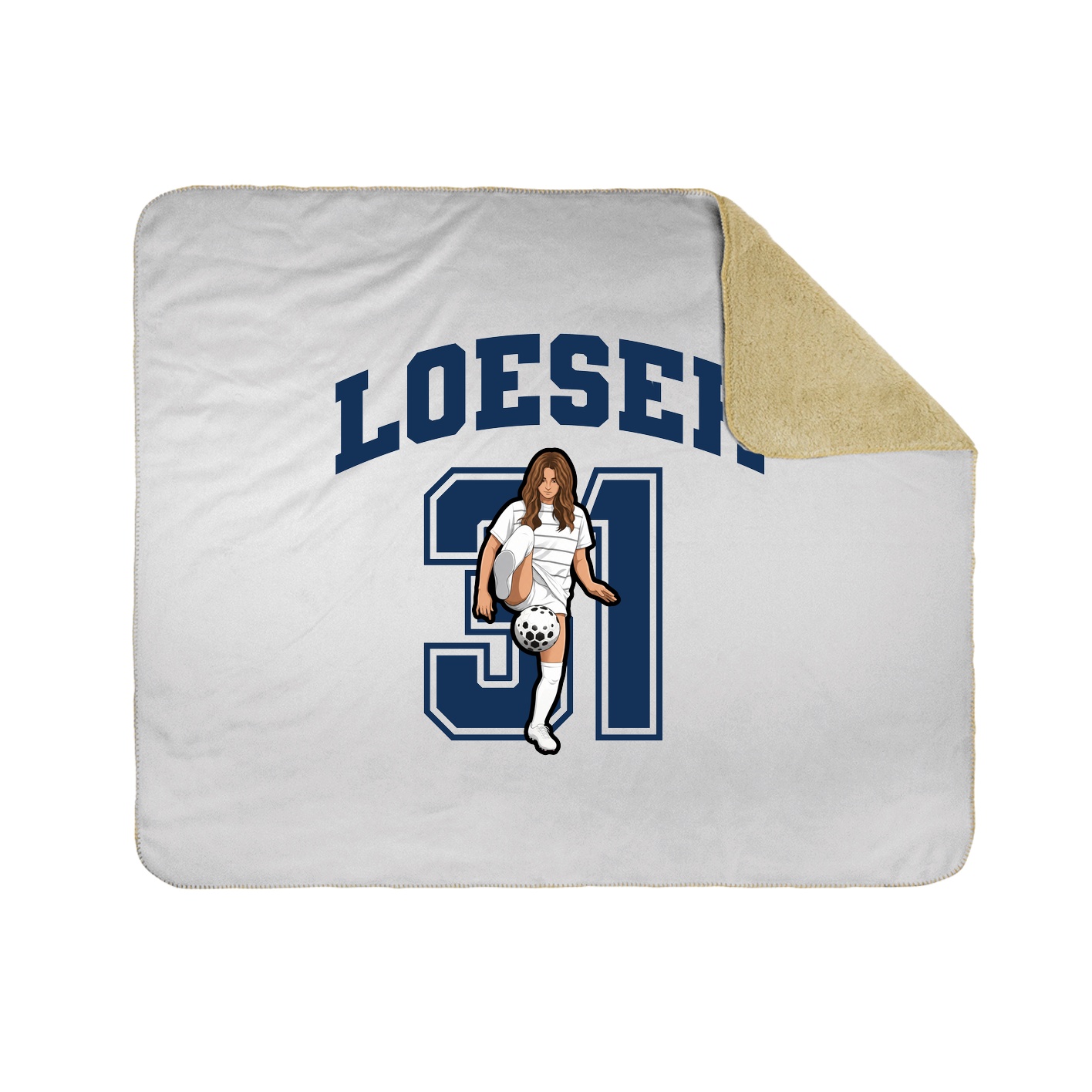 Throw Blanket — Number in White