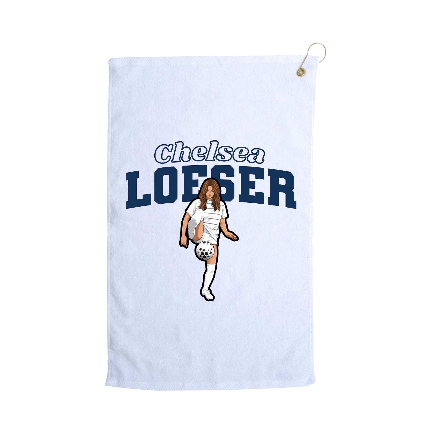 Golf Towel — Name Arch in White