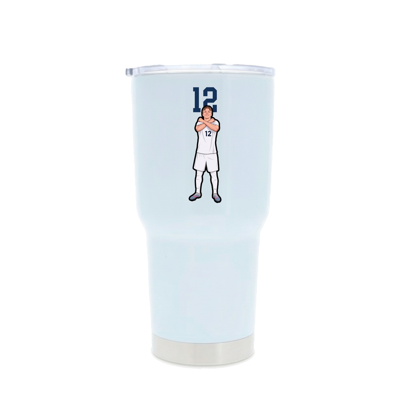 30oz Stainless Steel Tumbler — Number Top in White