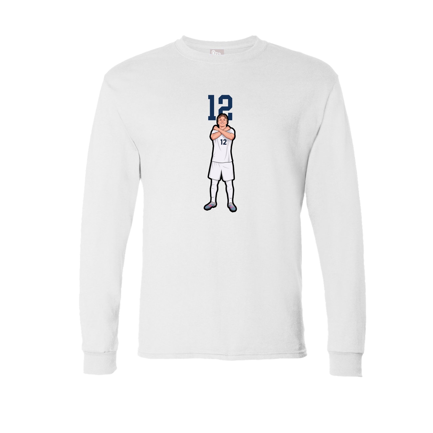 Long Sleeve Tee — Number Top in White