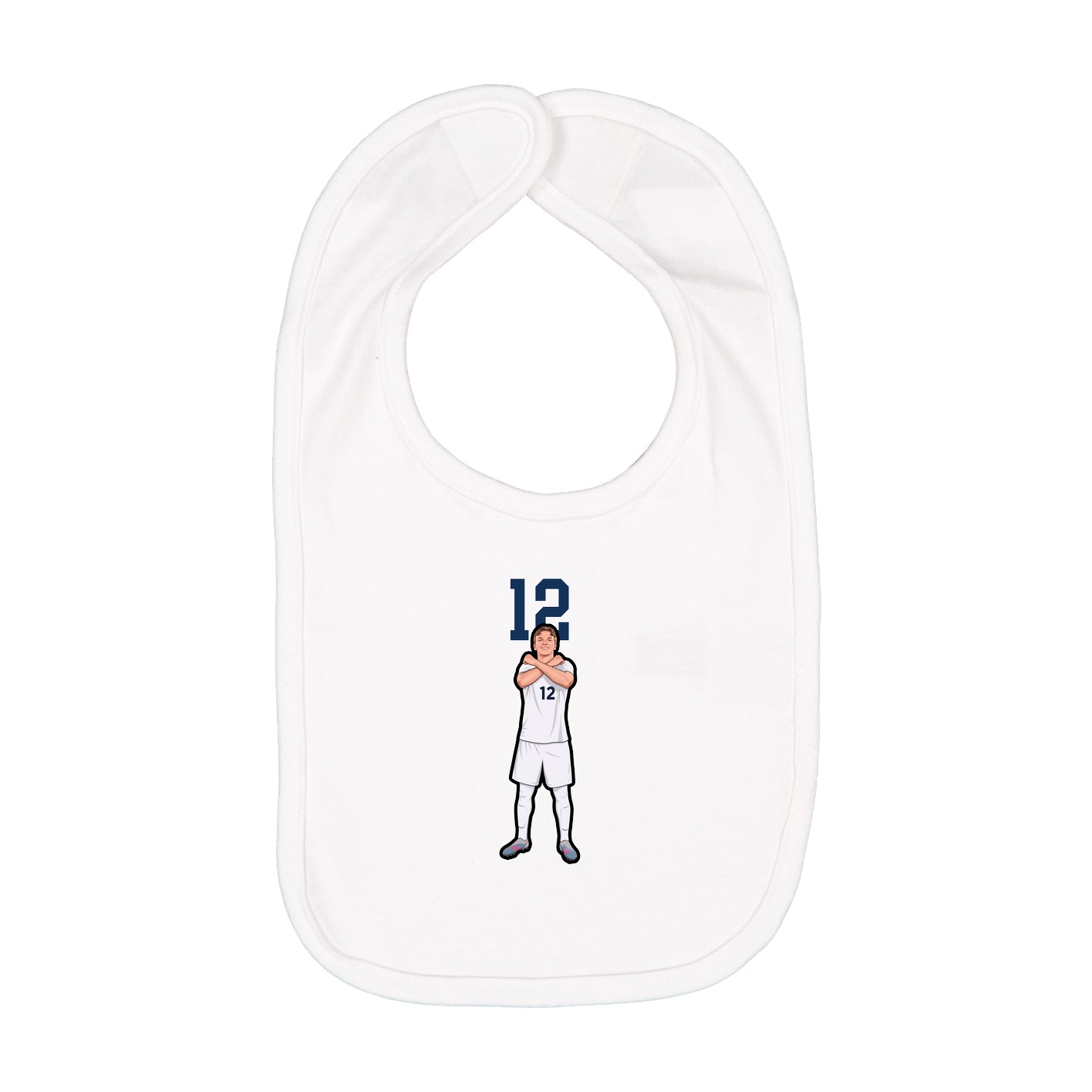 Infant Bib — Number Top in White
