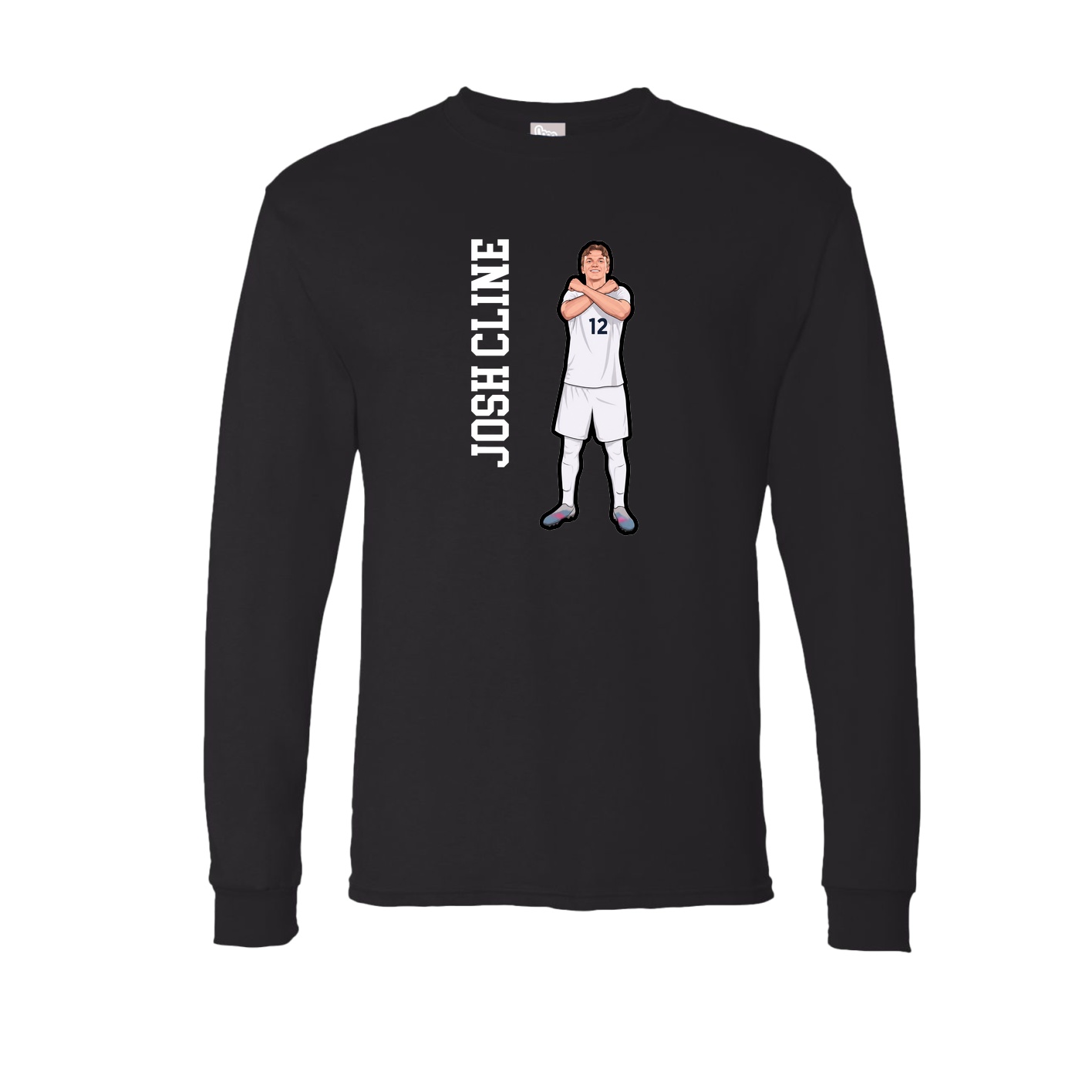 Long Sleeve Tee — Name Vertical in Black