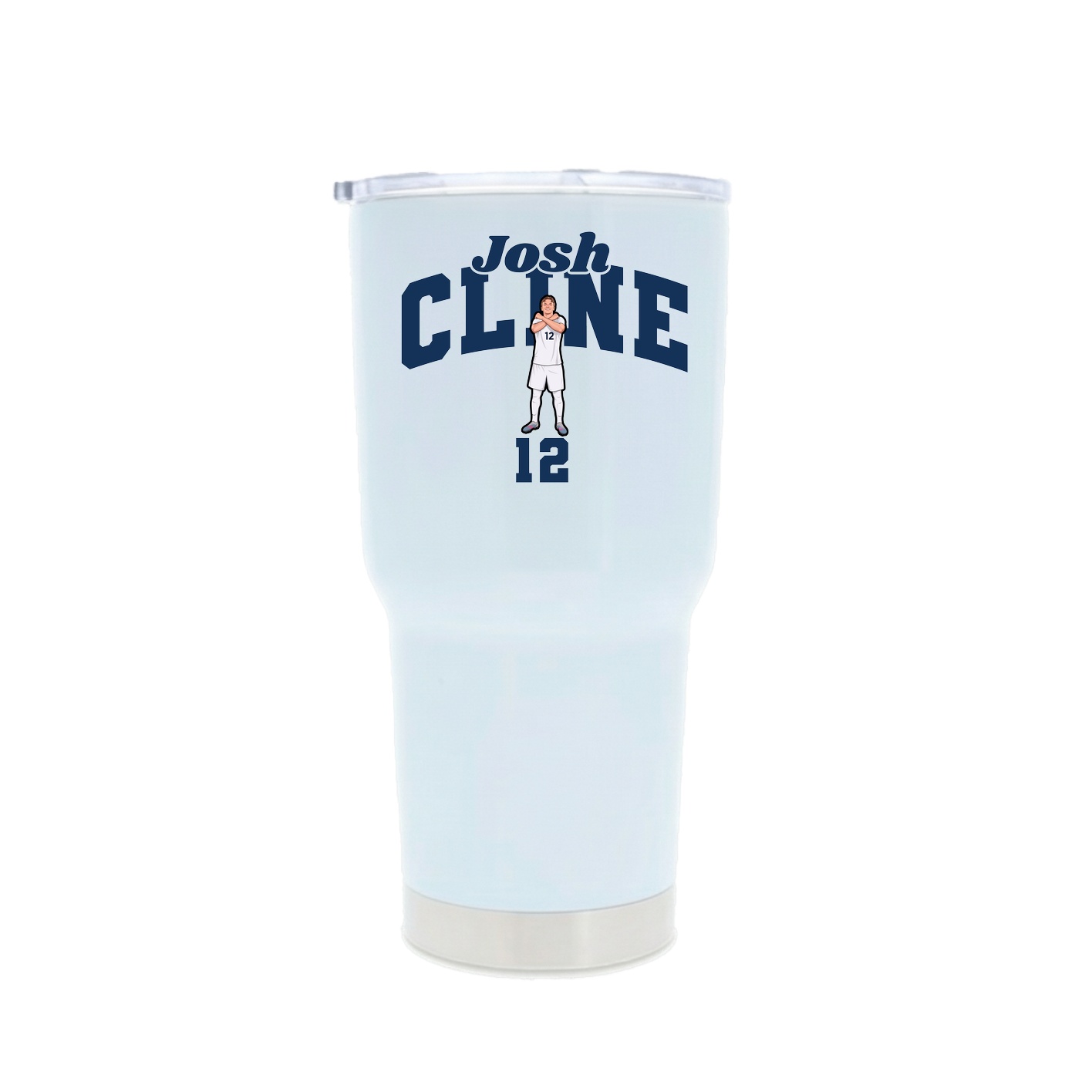 30oz Stainless Steel Tumbler — Signature Arch in White