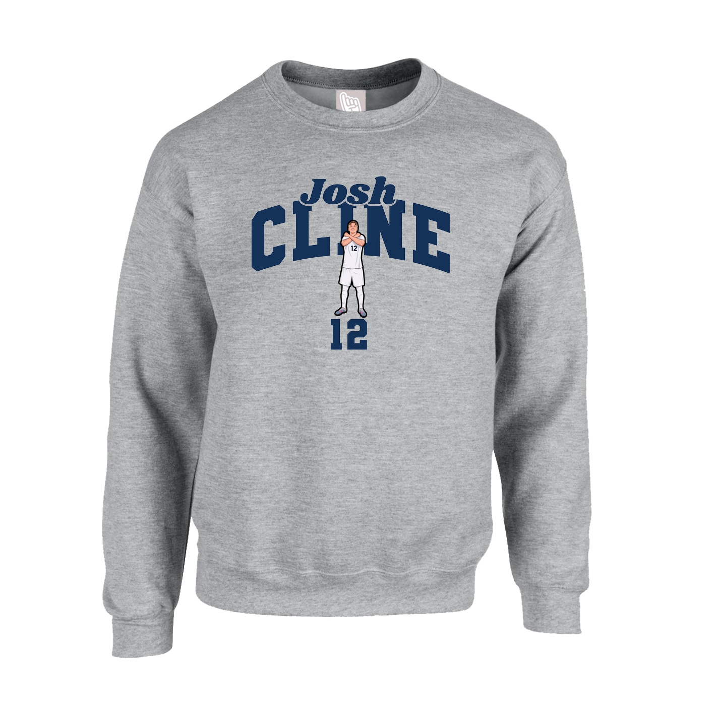 Fleece Crew — Signature Arch in Grey