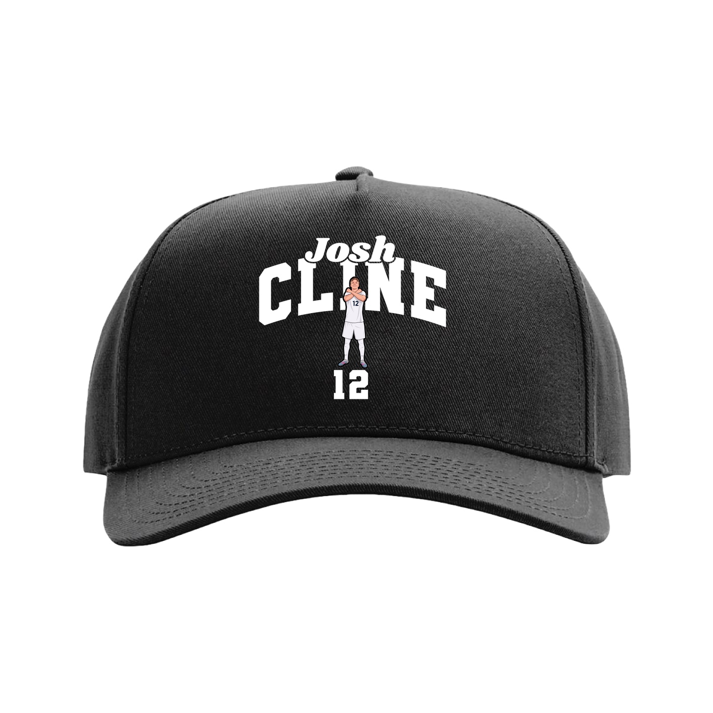 Full Fabric Five-Panel Champ Cap — Signature Arch in Black