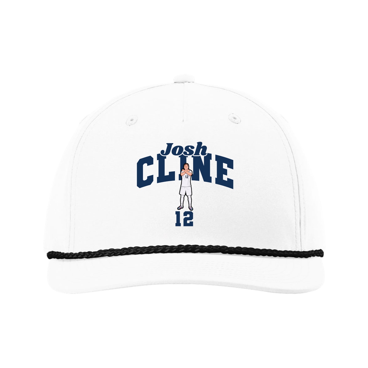 Five-Panel Classic Rope Cap — Signature Arch in White