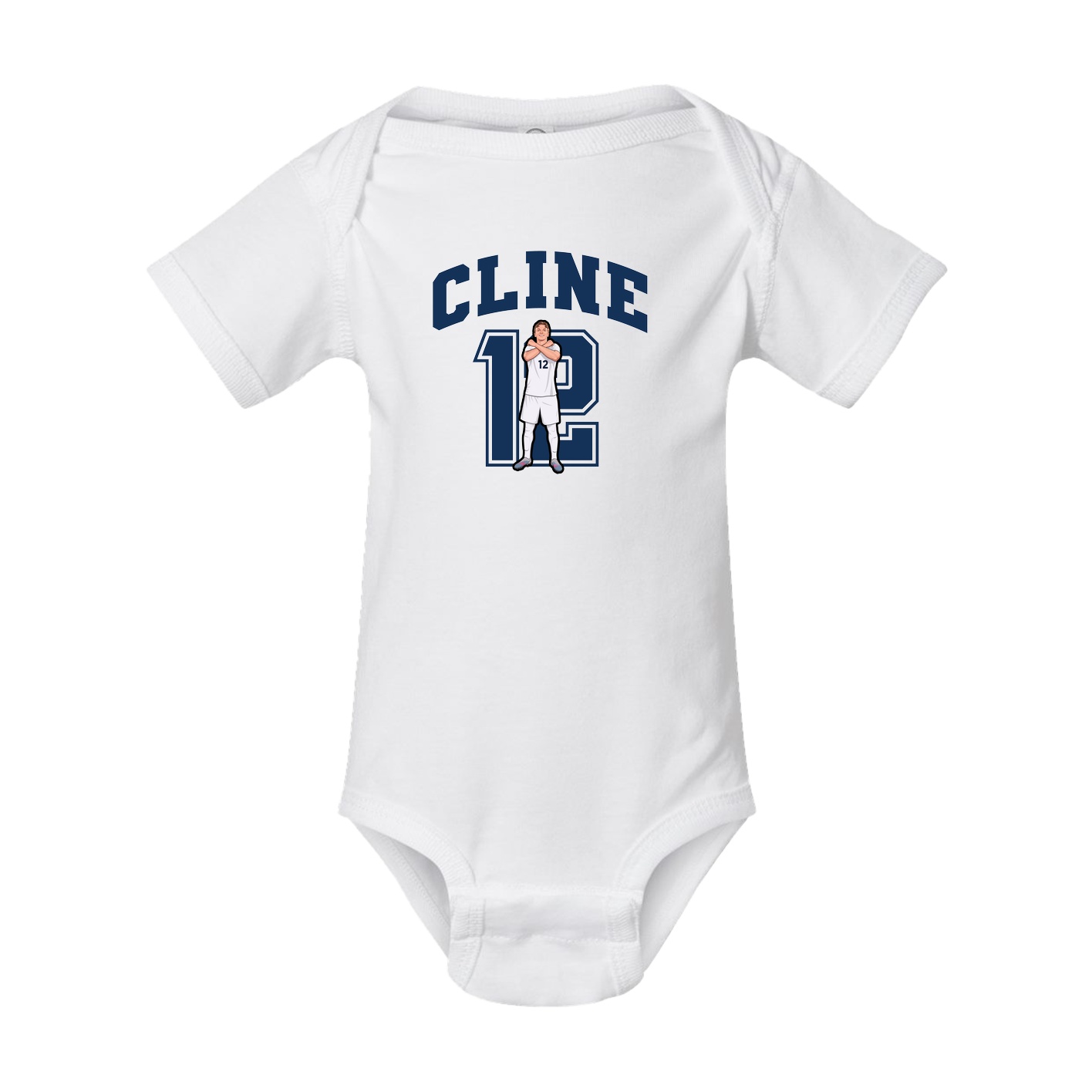 Baby Onesie — Number in White