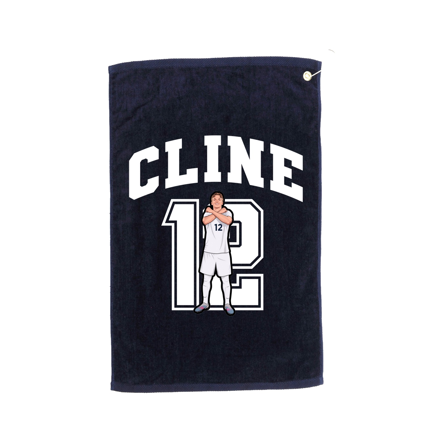 Golf Towel — Number in Navy