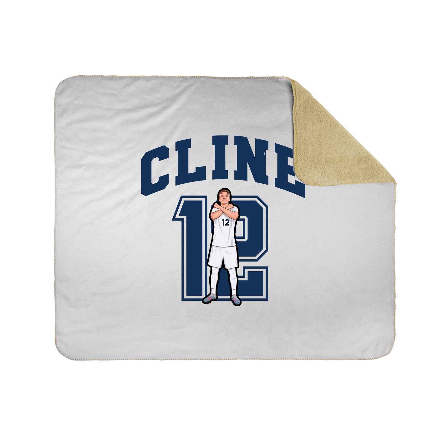 Throw Blanket — Number in White