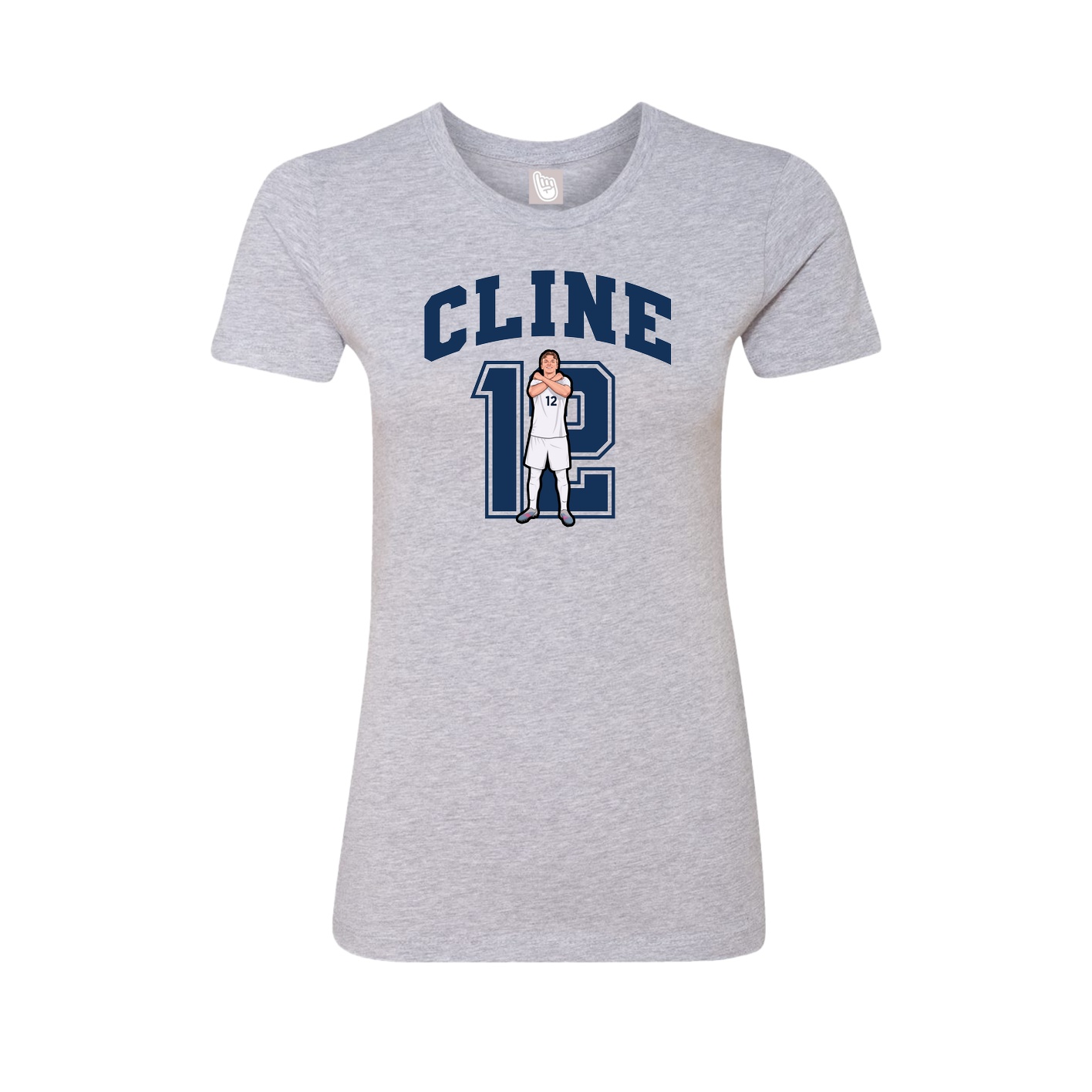 Fitted Women's Tee — Number in Grey