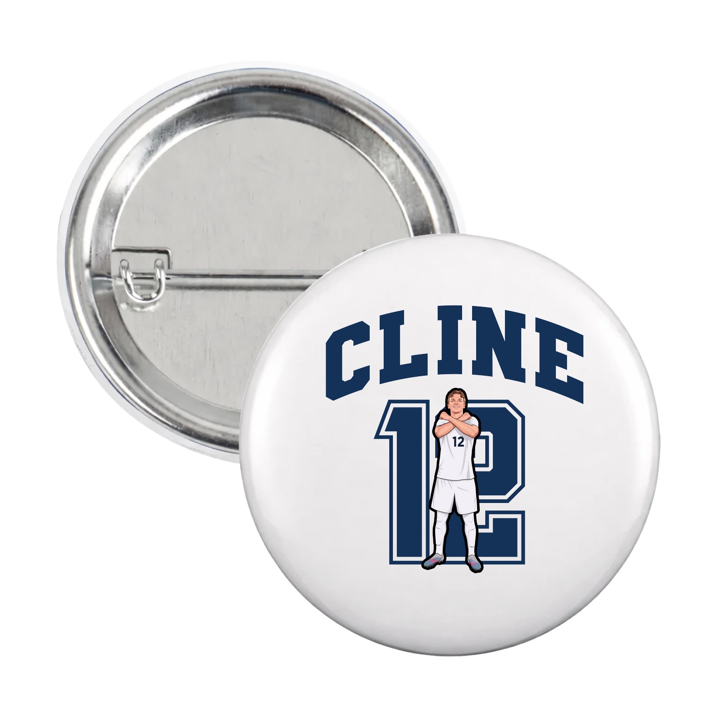 Game Day Button — Number in White