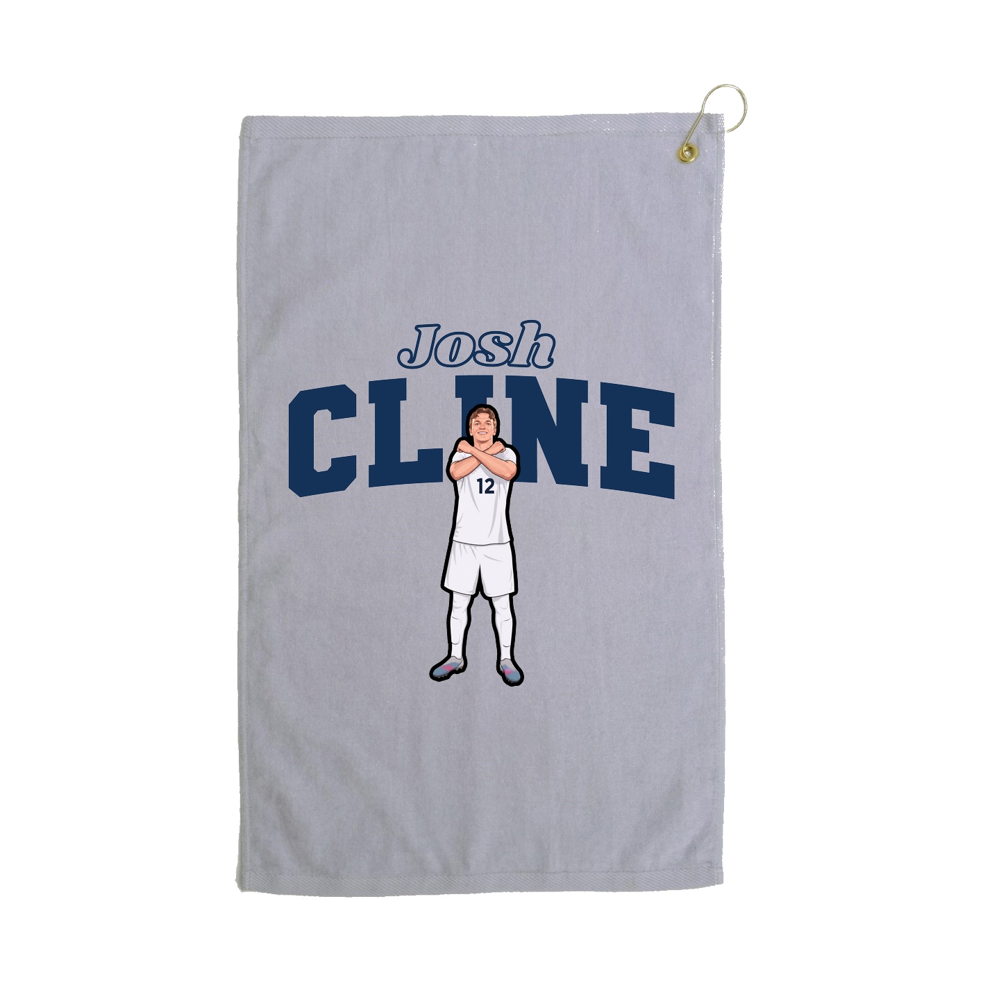 Golf Towel — Name Arch in Grey
