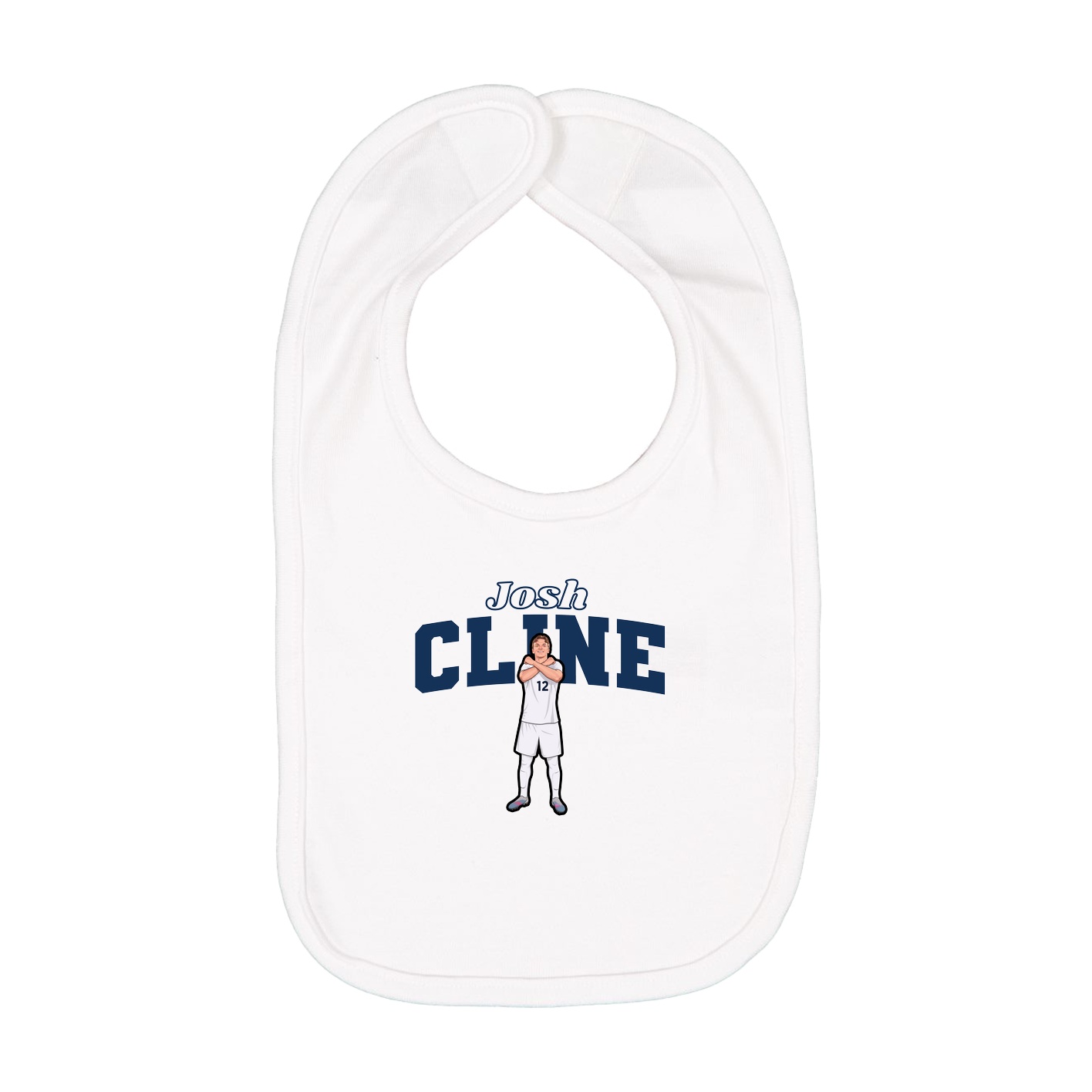 Infant Bib — Name Arch in White