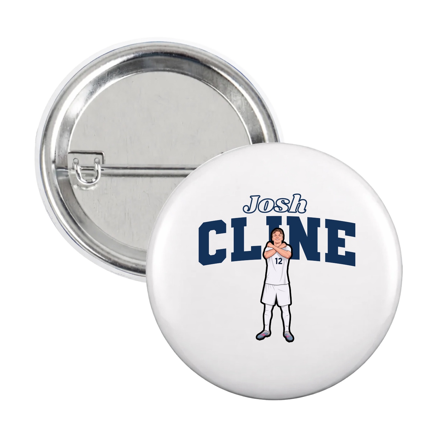 Game Day Button — Name Arch in White