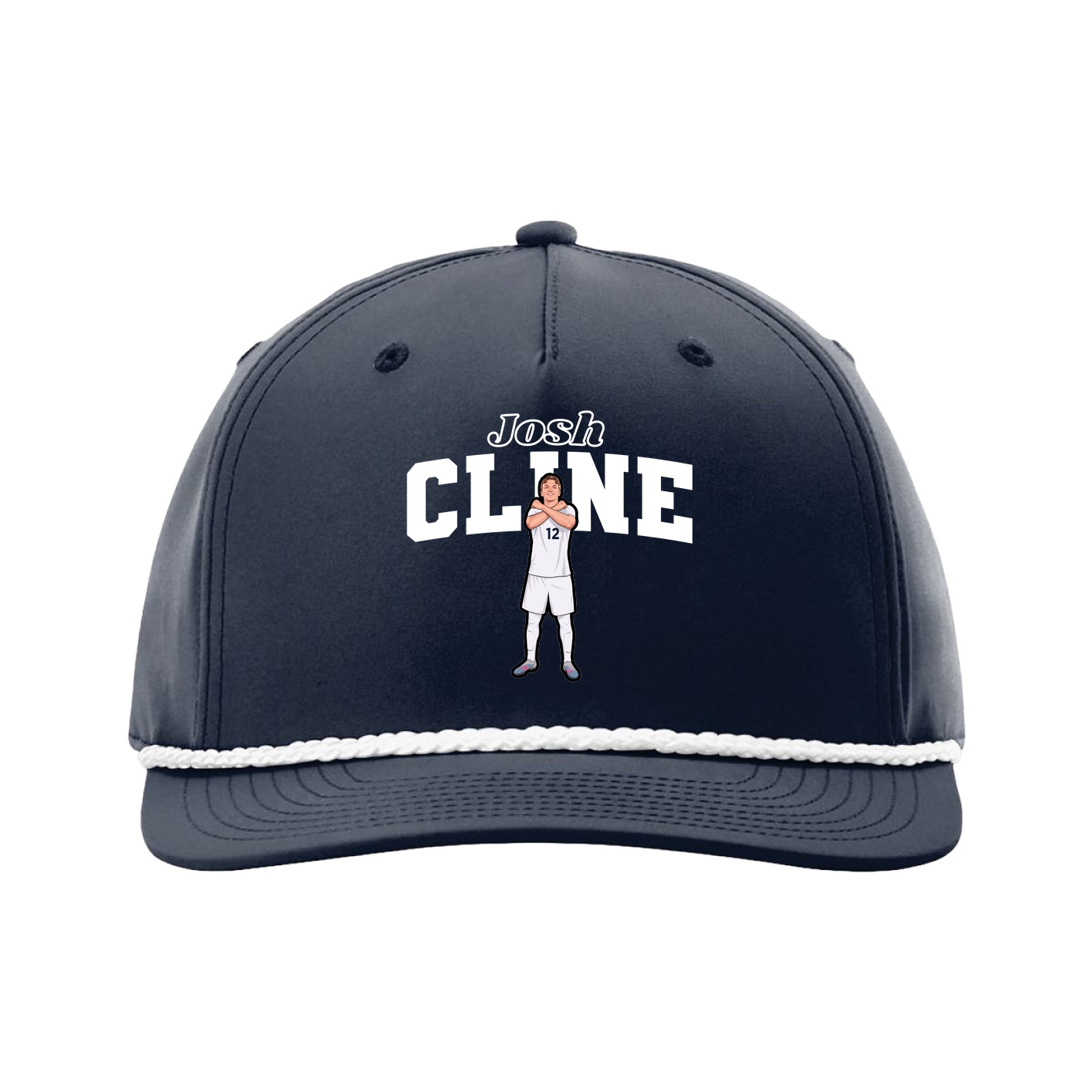 Five-Panel Classic Rope Cap — Name Arch in Navy