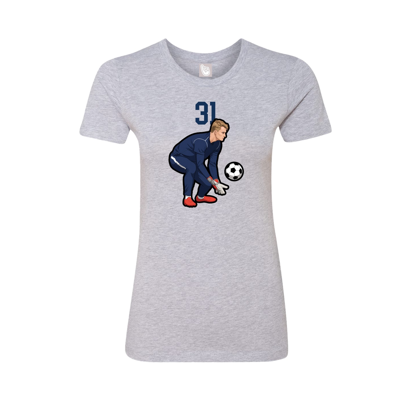 Fitted Women's Tee — Number Top in Grey