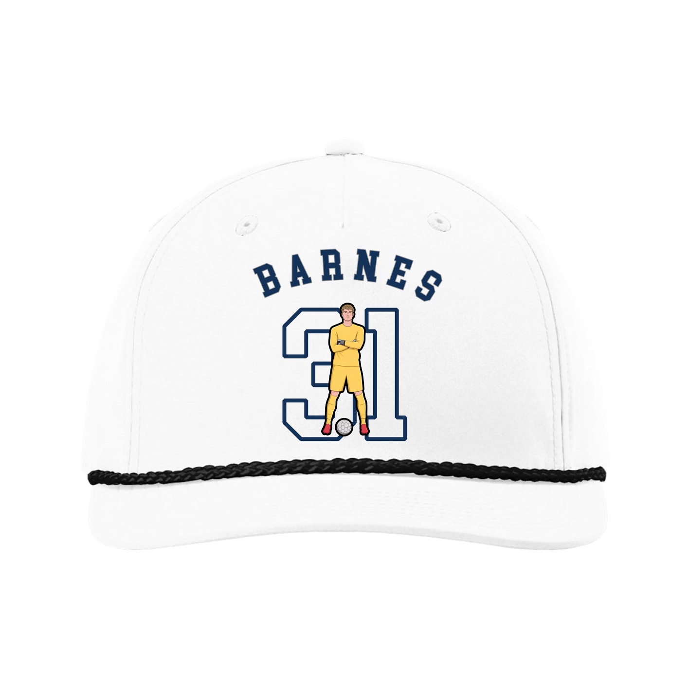 Five-Panel Classic Rope Cap — Shirsey Arch in White