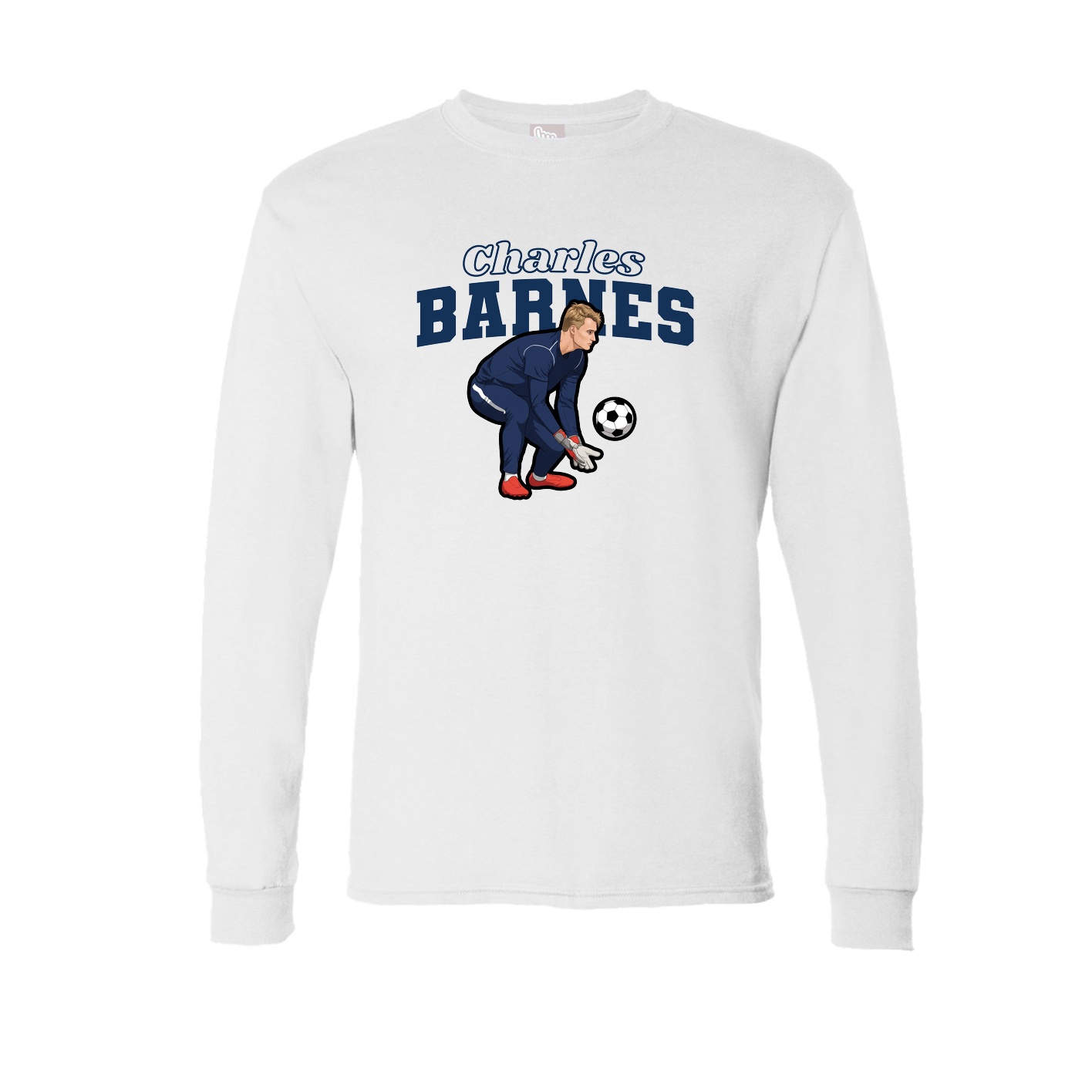 Long Sleeve Tee — Name Arch in White