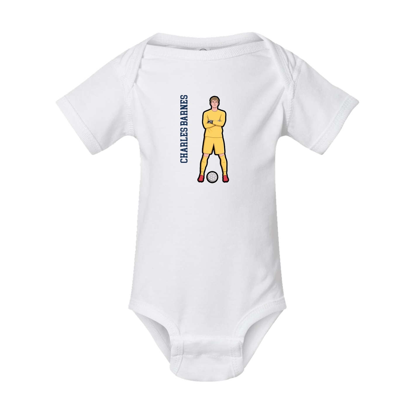 Baby Onesie — Name Vertical in White