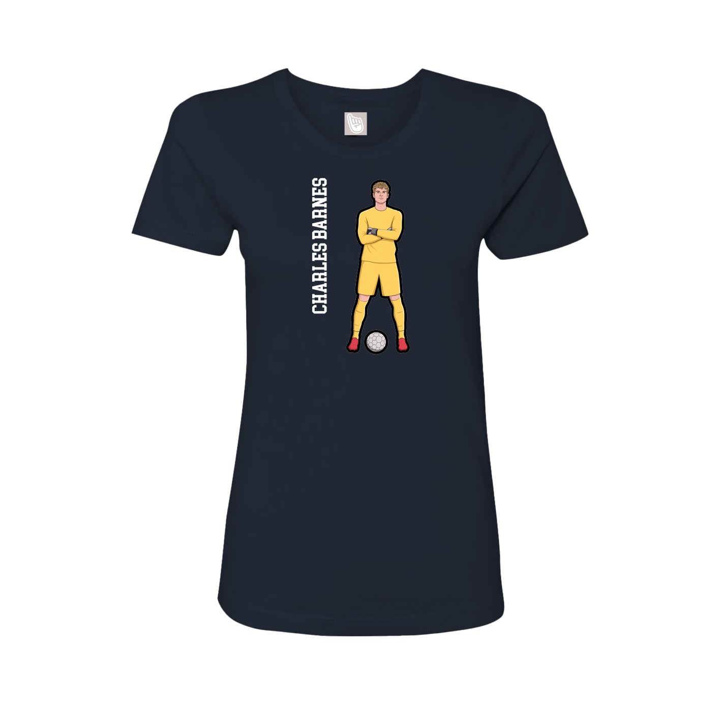 Fitted Women's Tee — Name Vertical in Navy
